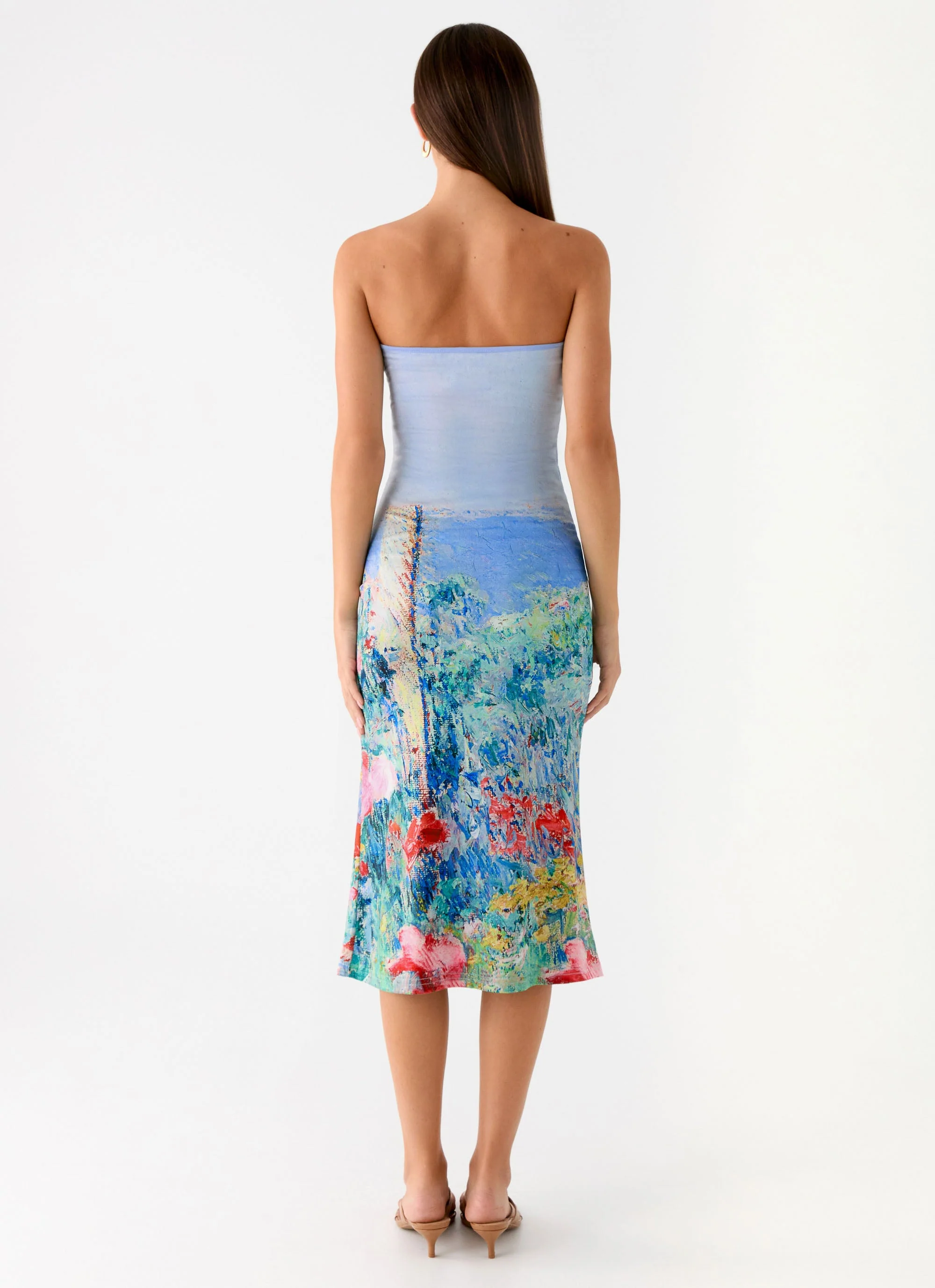 Niko Strapless Midi Dress - Spring Garden - Image 3