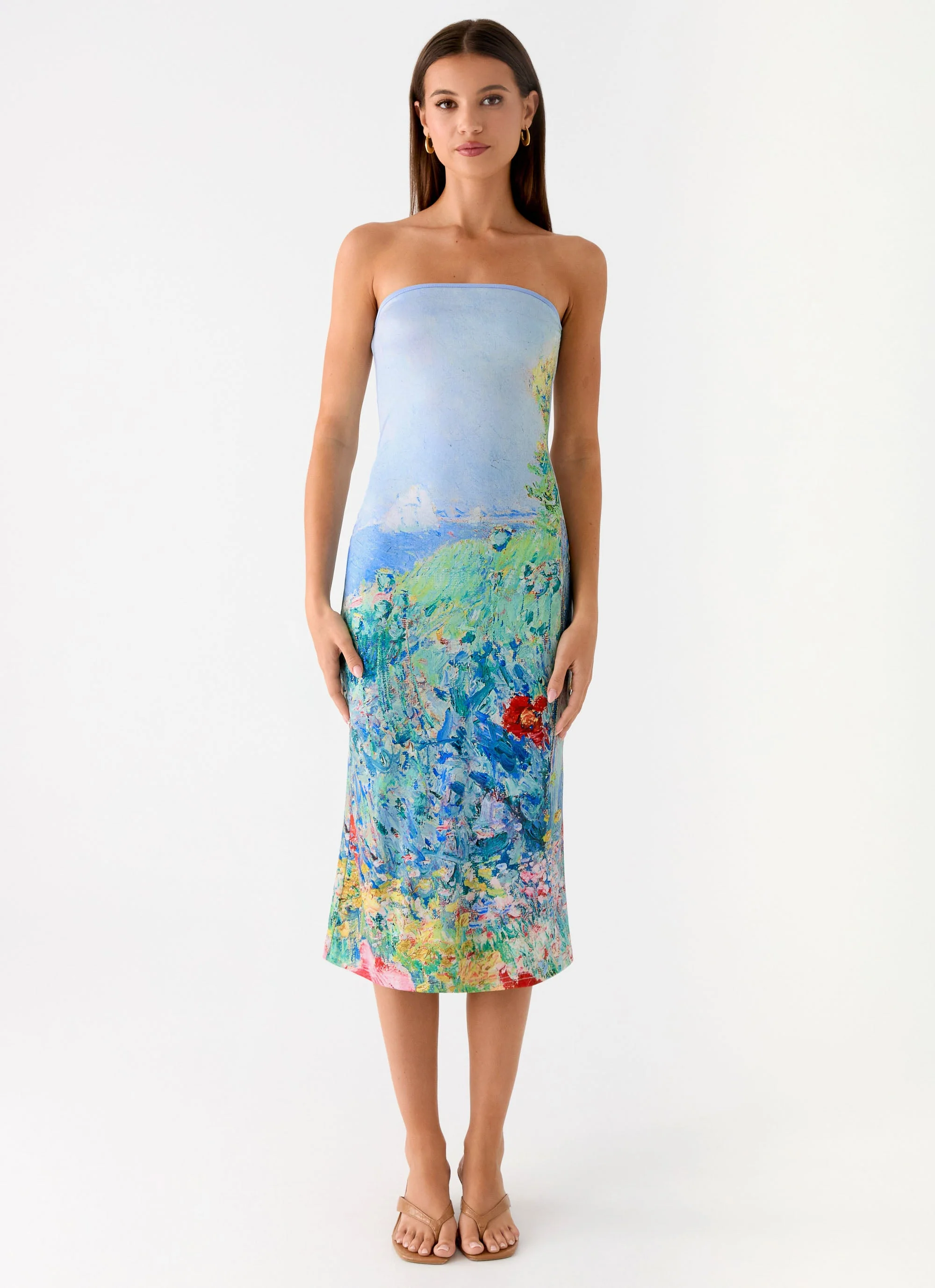 Niko Strapless Midi Dress - Spring Garden - Image 5