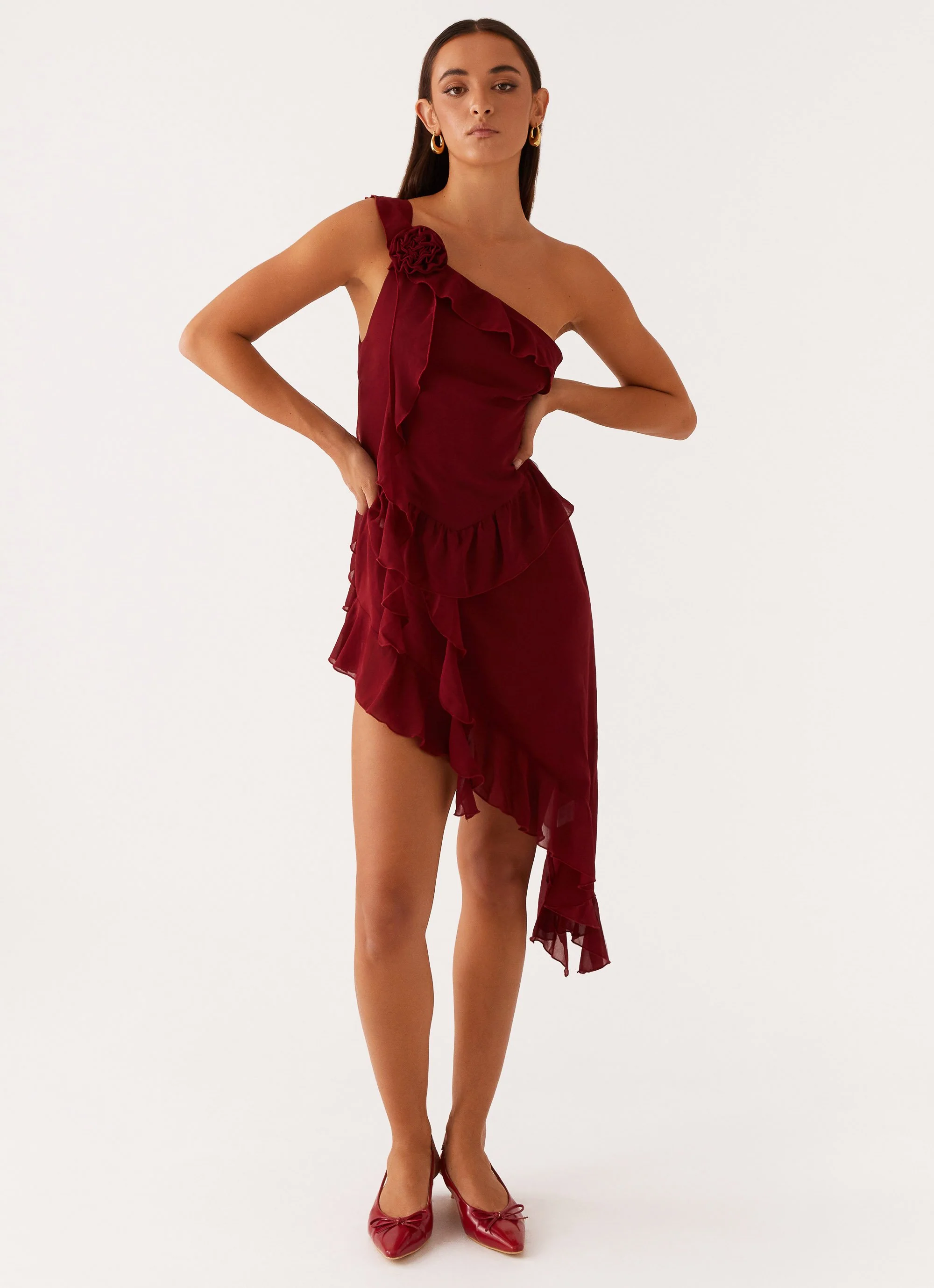 No Secret Mini Dress - Deep Red - Image 4