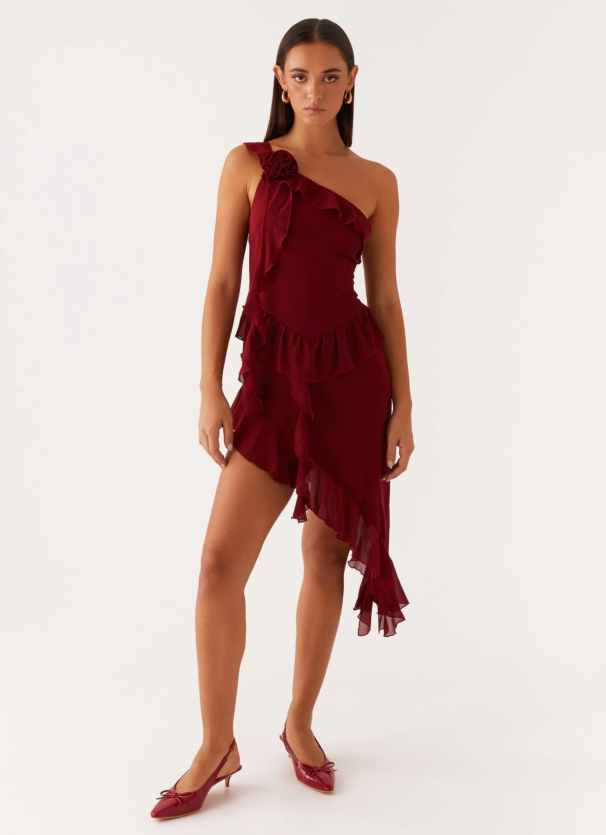 No Secret Mini Dress - Deep Red - Image 5
