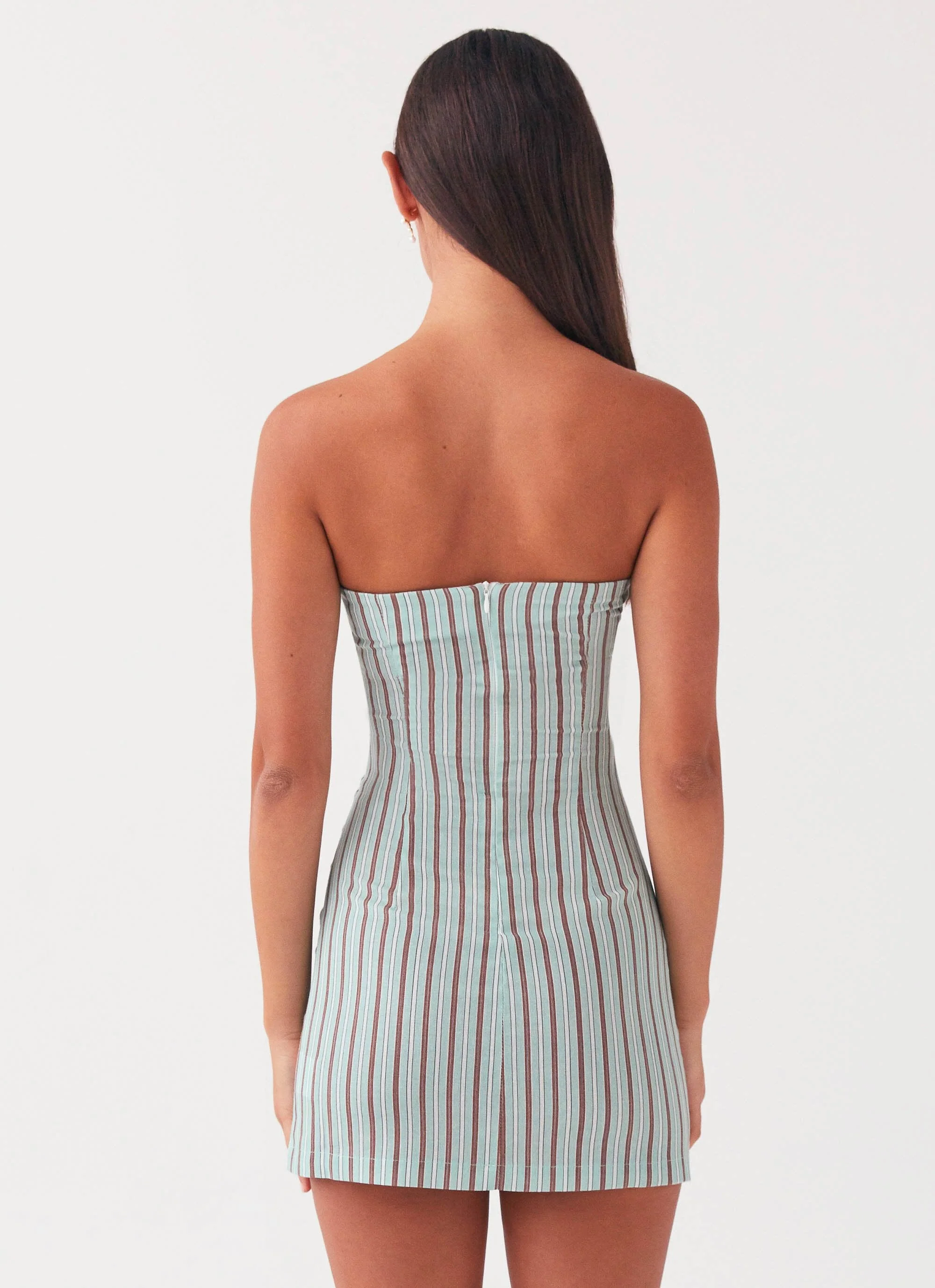 Noline Linen Mini Dress - Coastal Stripe - Image 4
