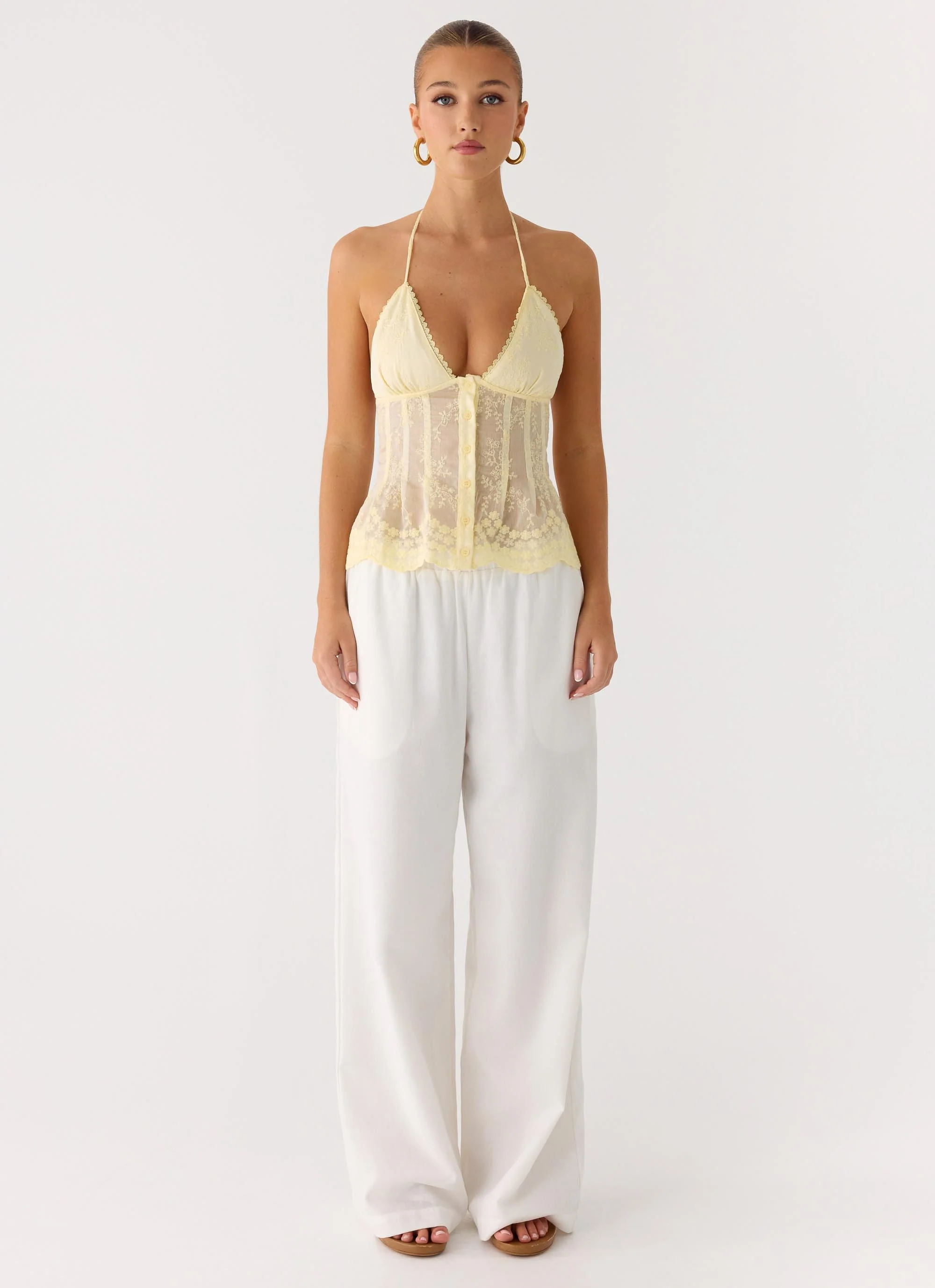 Non Stop Halter Top - Butter Yellow - Image 2