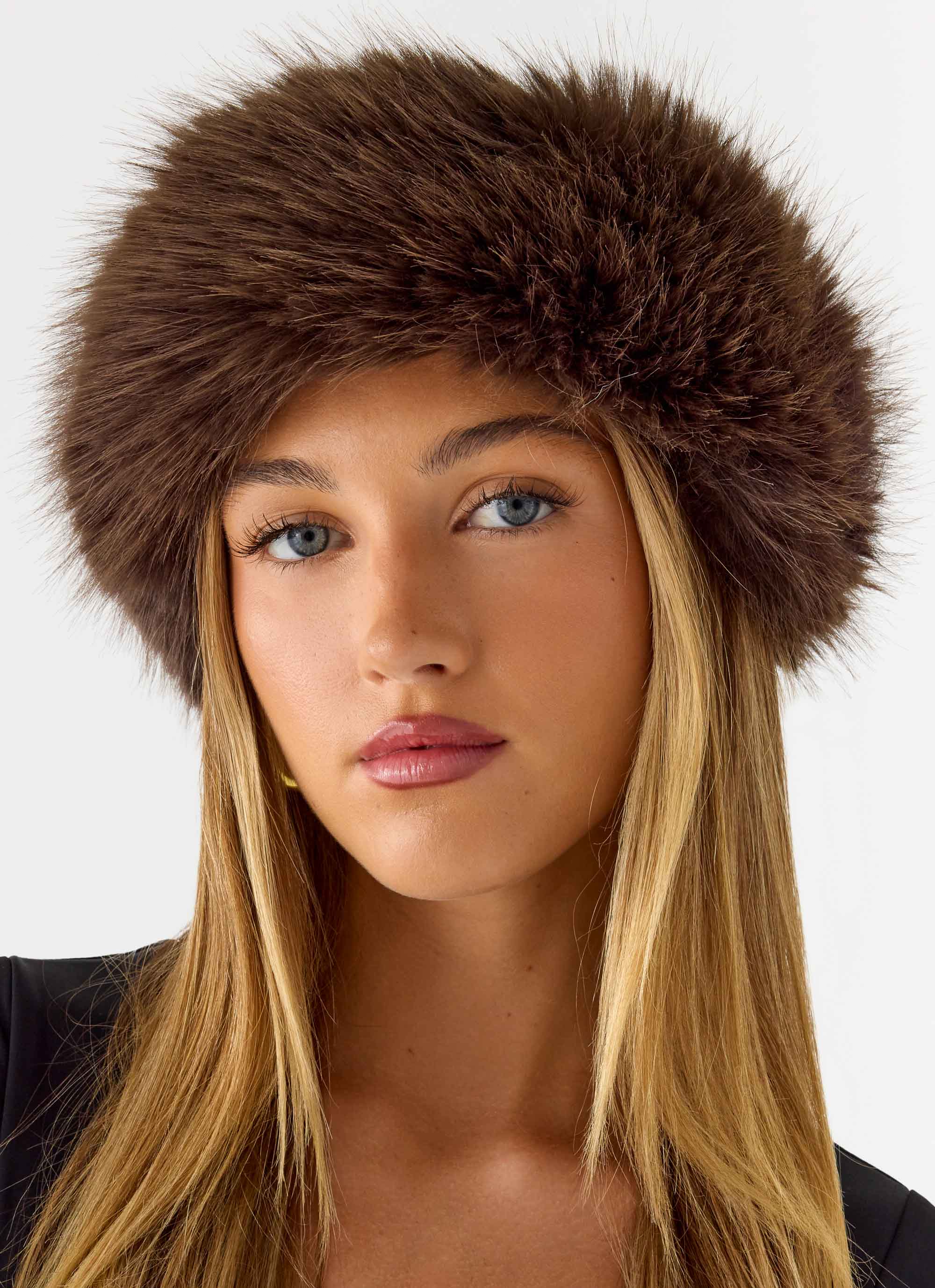 North Pole Faux Fur Headband - Chocolate - Image 4