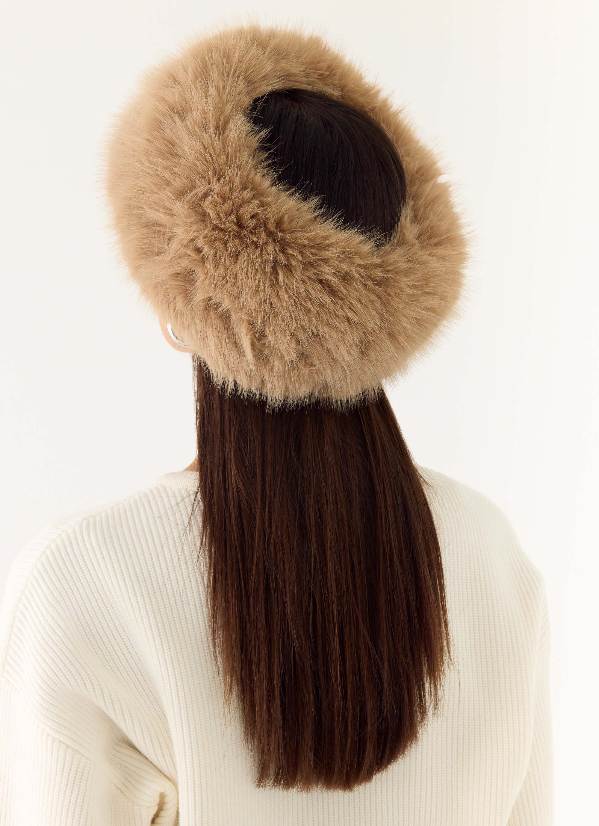 North Pole Faux Fur Headband - Cream - Image 3