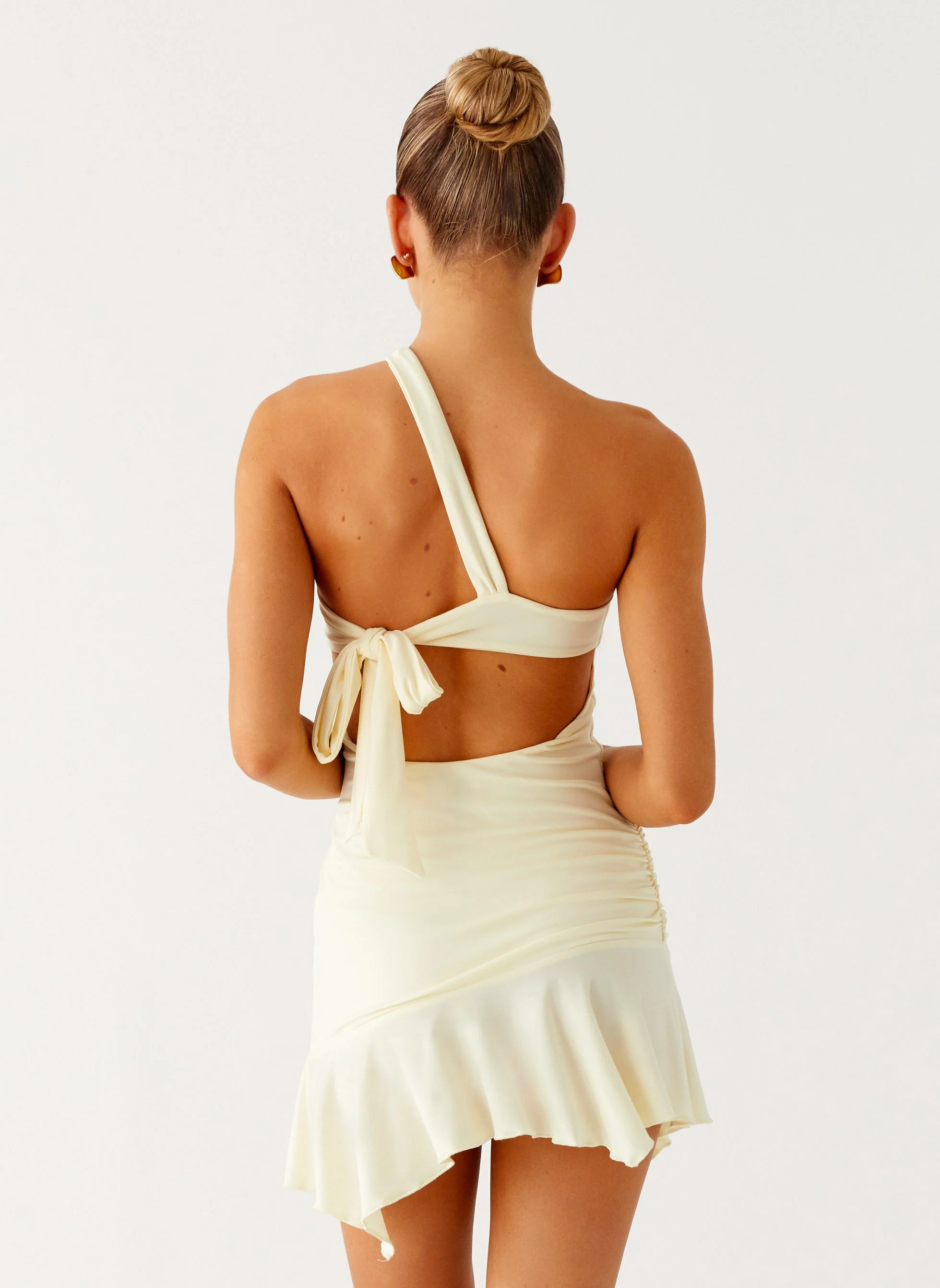 Not Your Fan Cut Out Mini Dress - Yellow - Image 4