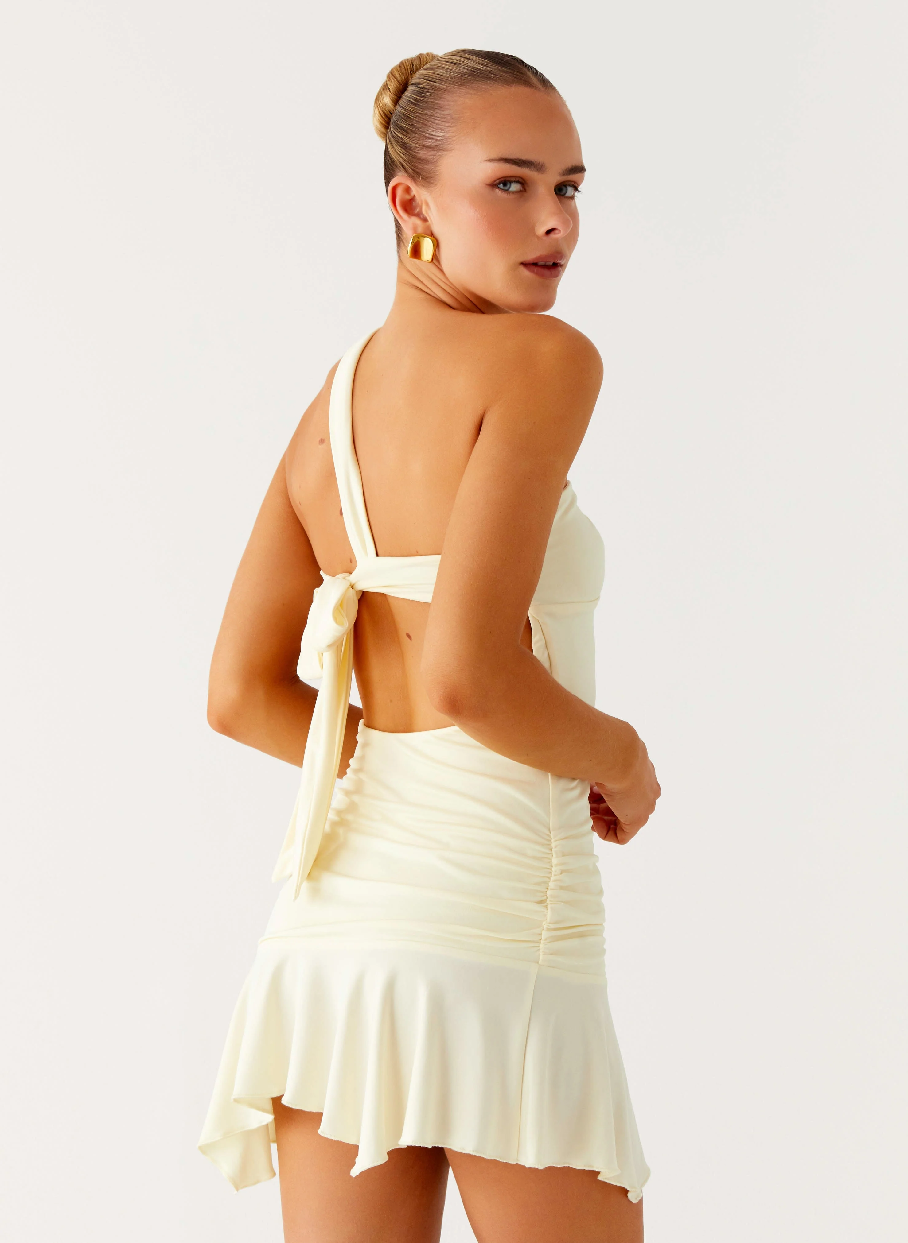 Not Your Fan Cut Out Mini Dress - Yellow - Image 5
