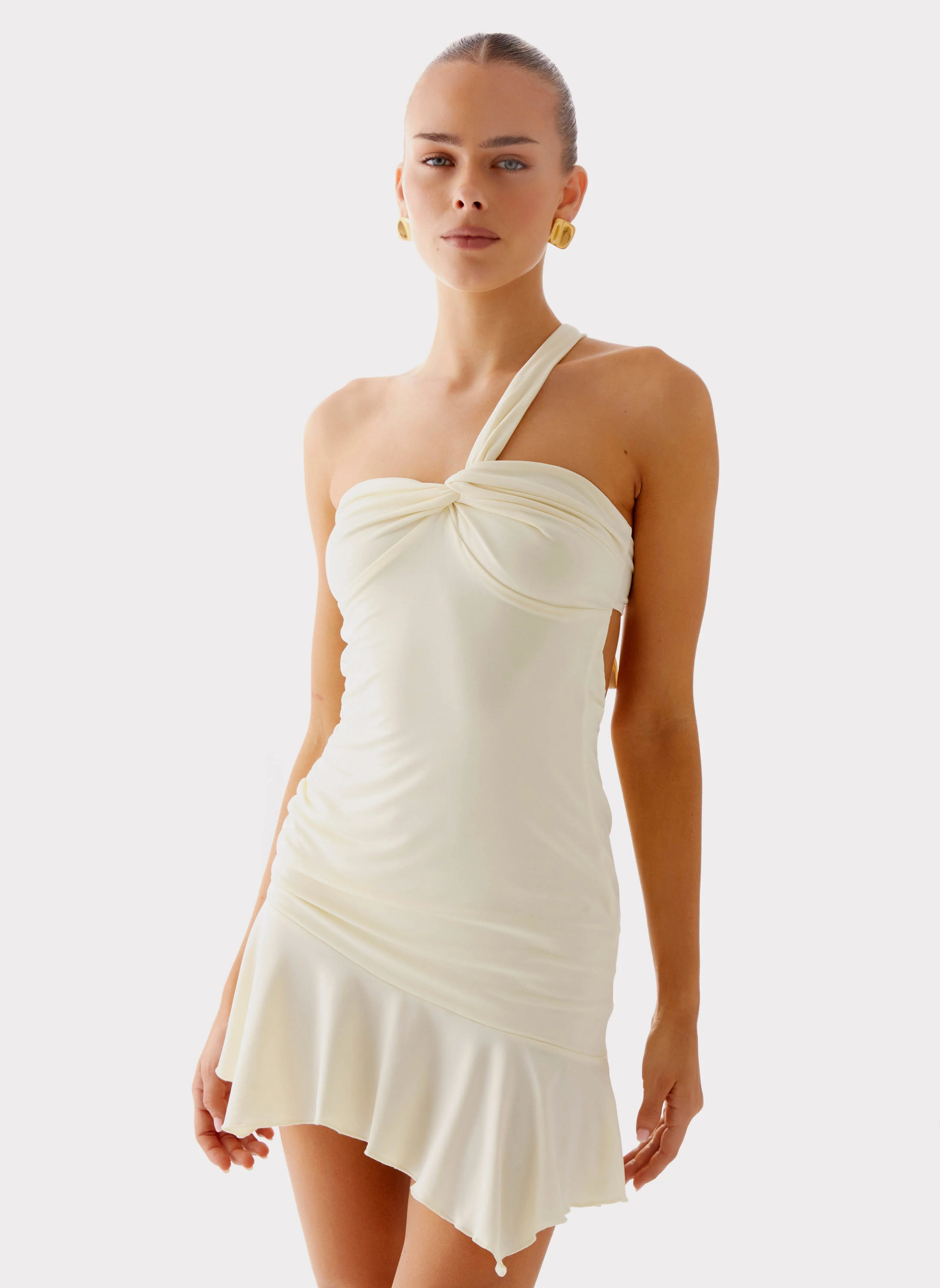 Not Your Fan Cut Out Mini Dress - Yellow - Image 6