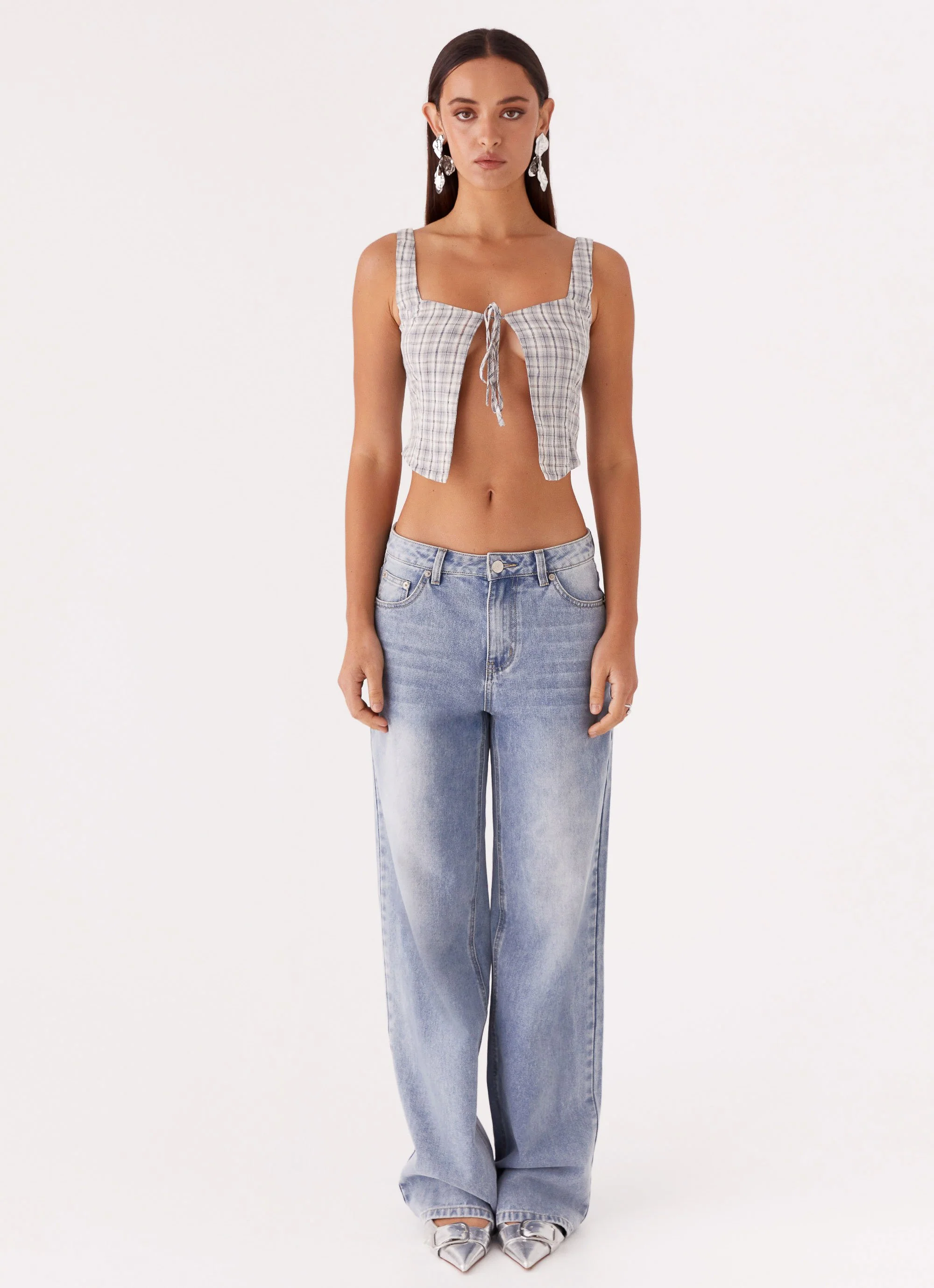 Oasis Dreams Tie Top - Check - Image 2