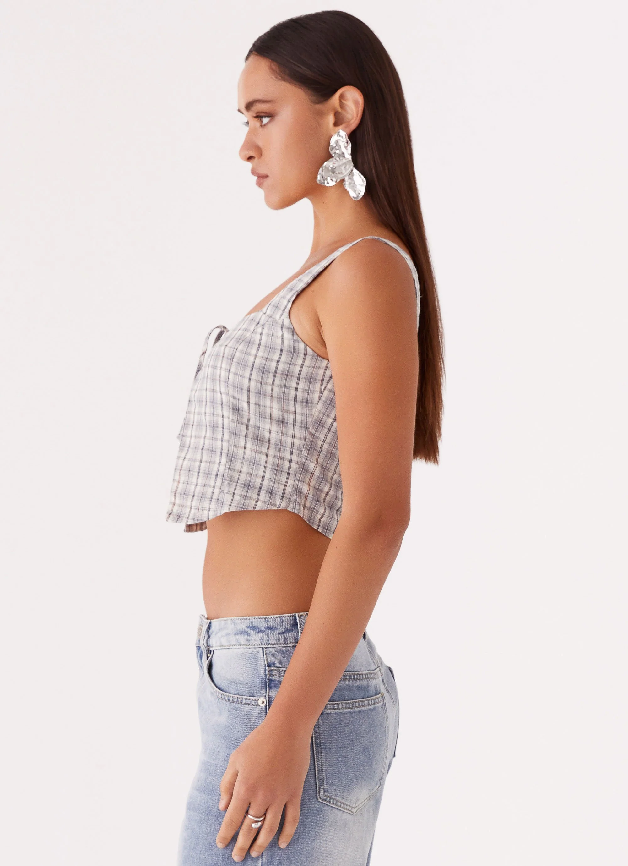 Oasis Dreams Tie Top - Check - Image 3