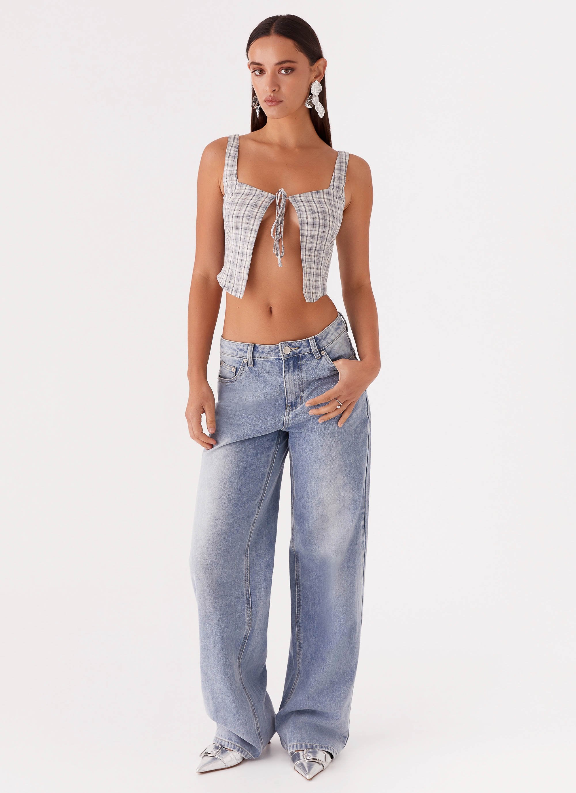 Oasis Dreams Tie Top - Check - Image 6