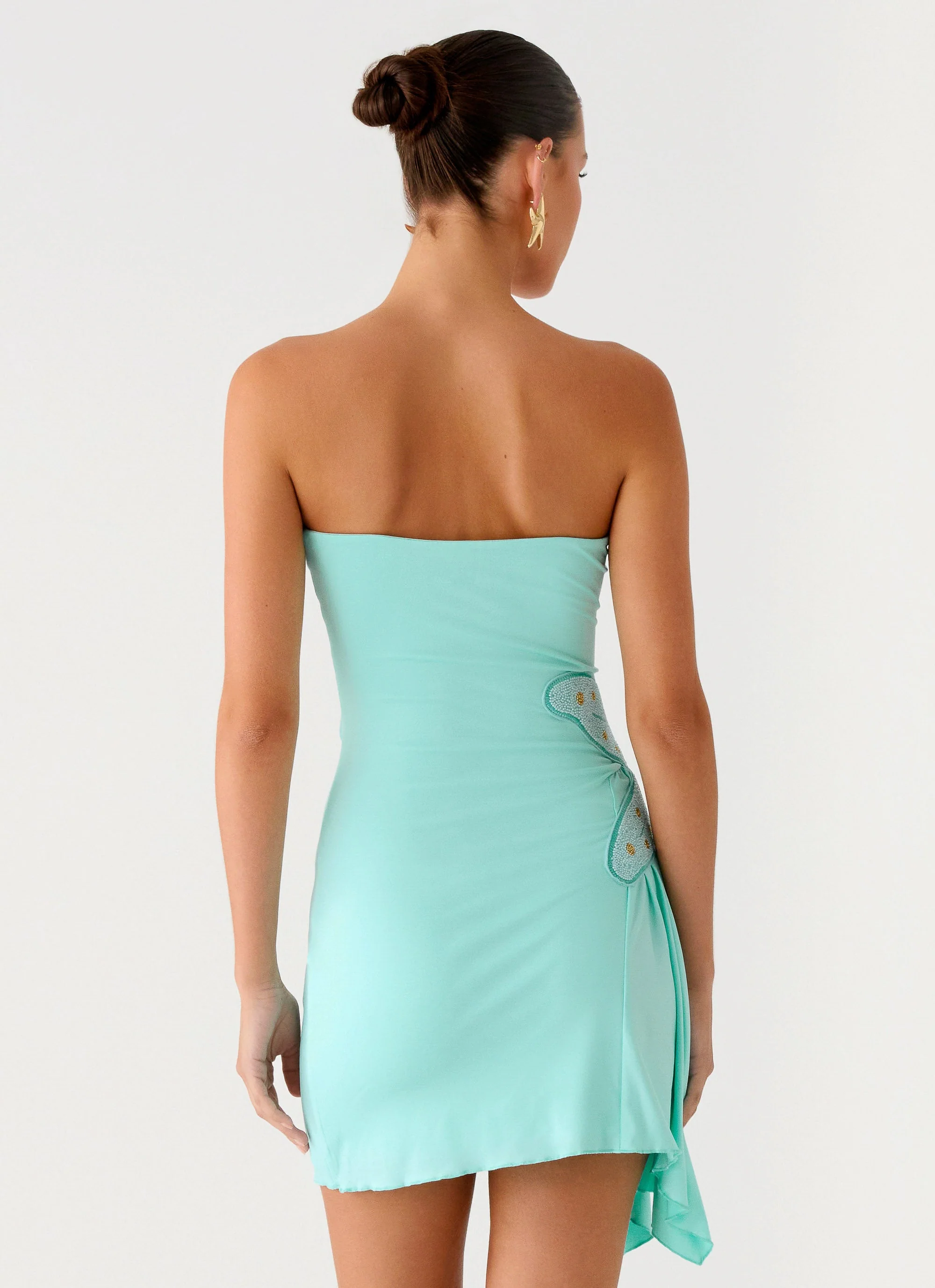 Ocean Dream Strapless Mini Dress - Turquoise - Image 3