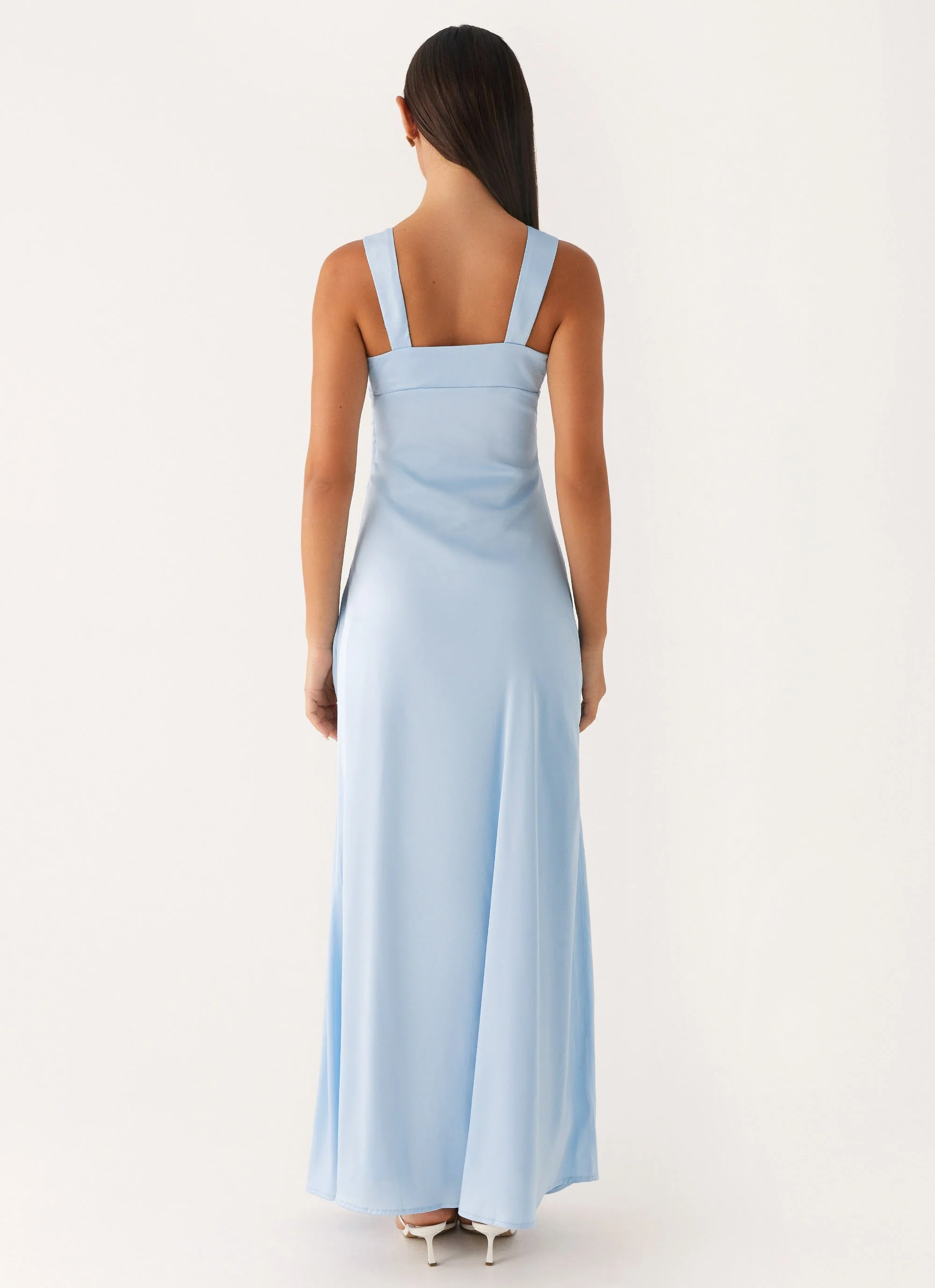 Odette Satin Maxi Dress - Blue - Image 4