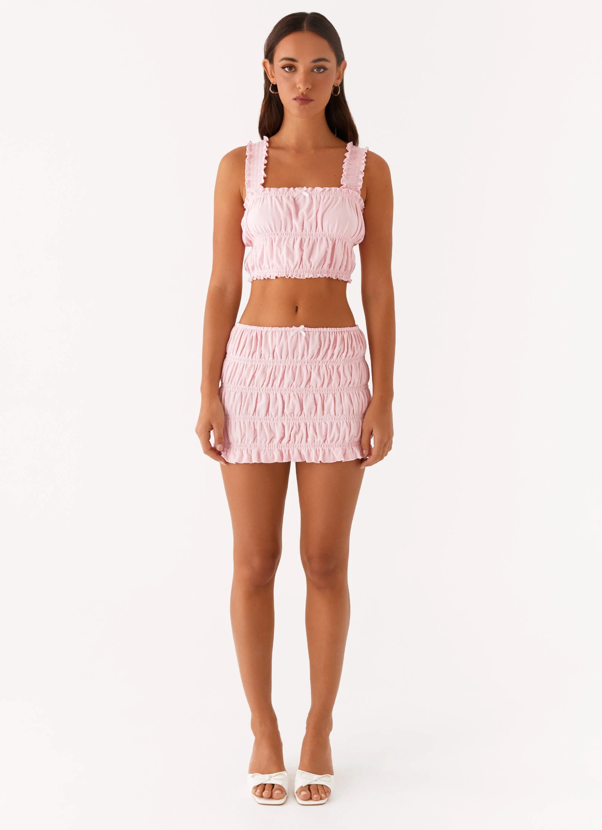 Off by Heart Shirred Skirt - Blush - Image 2