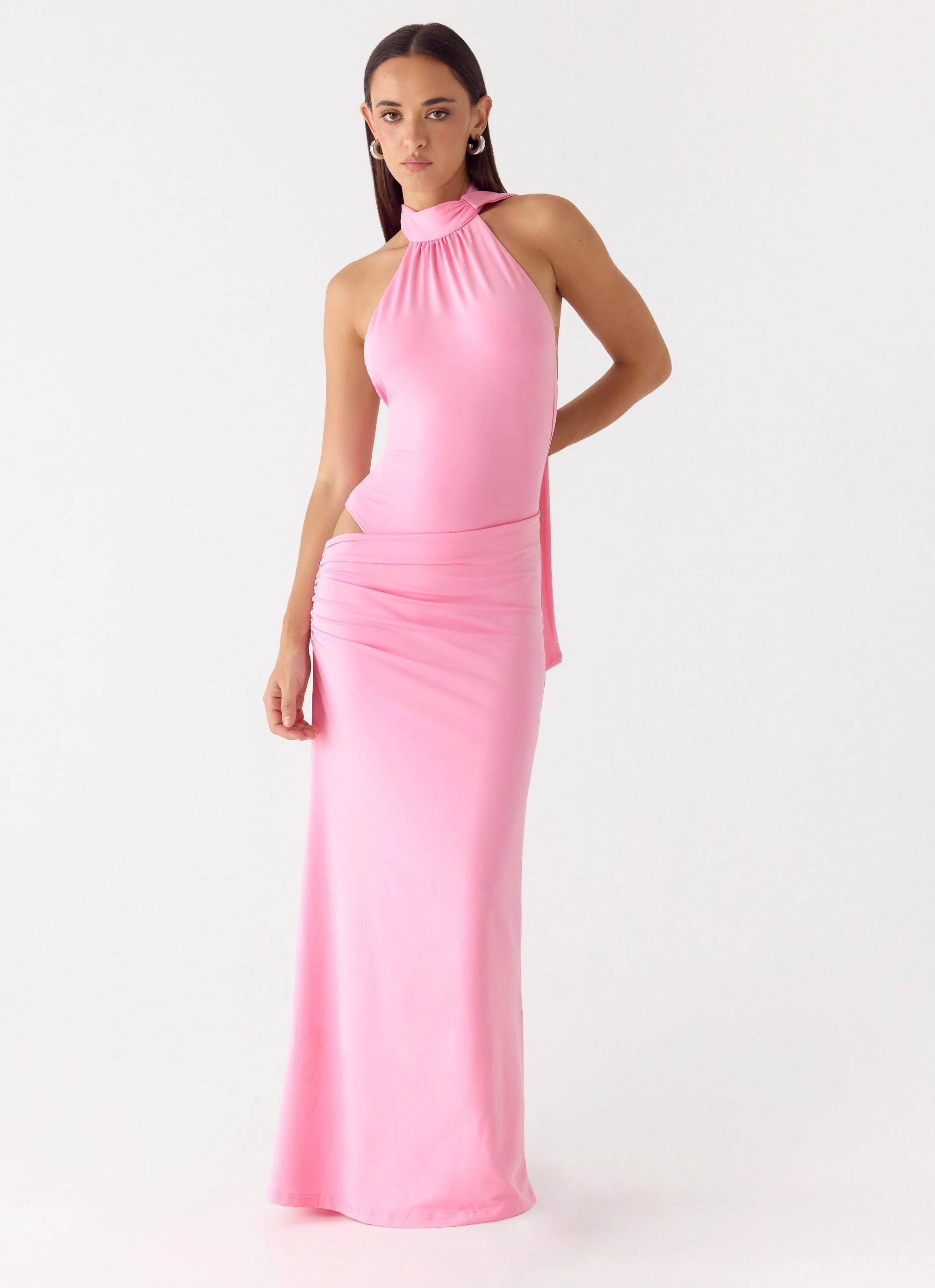 On My Way Bodysuit Maxi Dress - Pink - Image 6