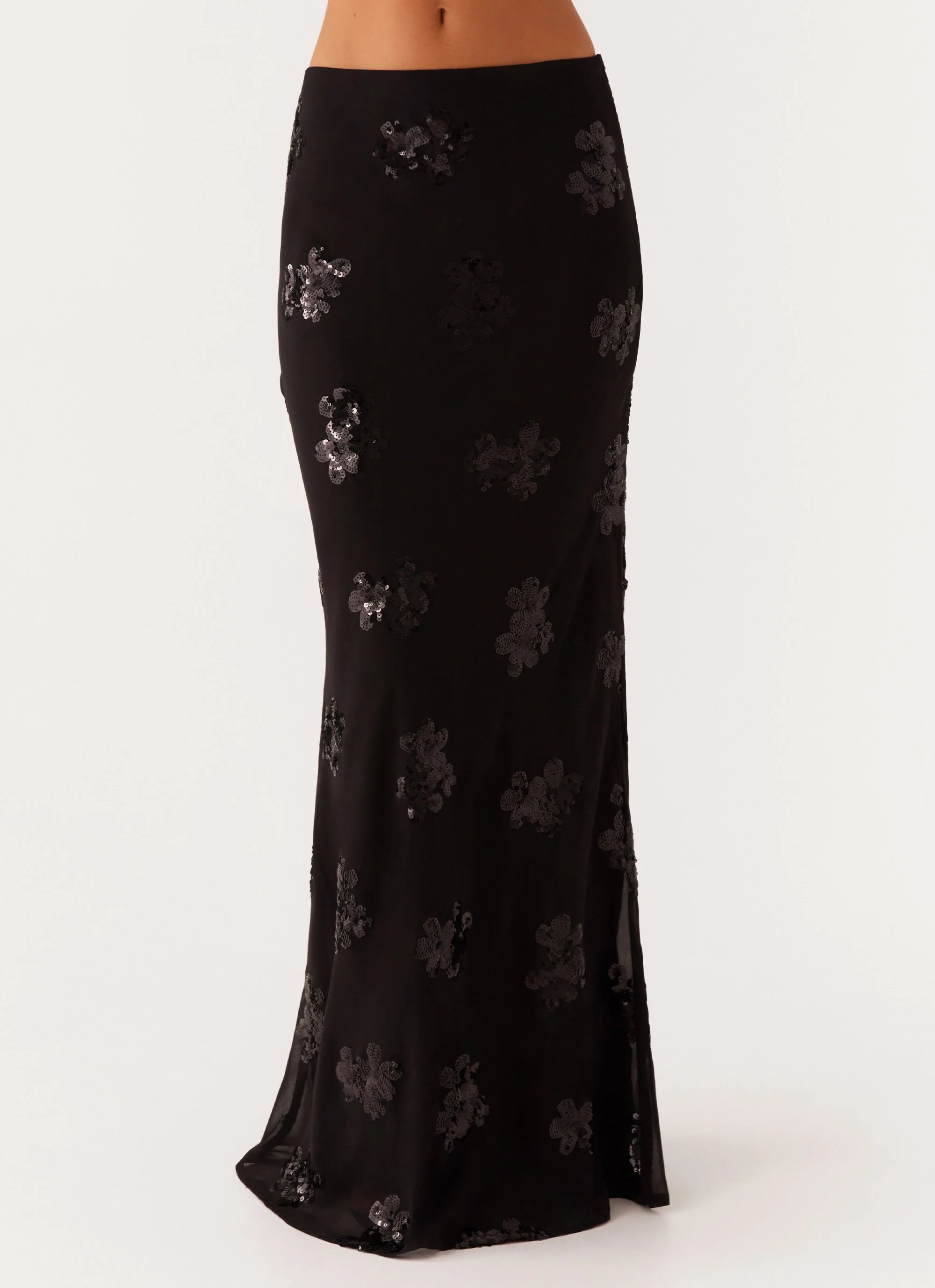 Only Girl Sequin Maxi Skirt - Black - Image 5