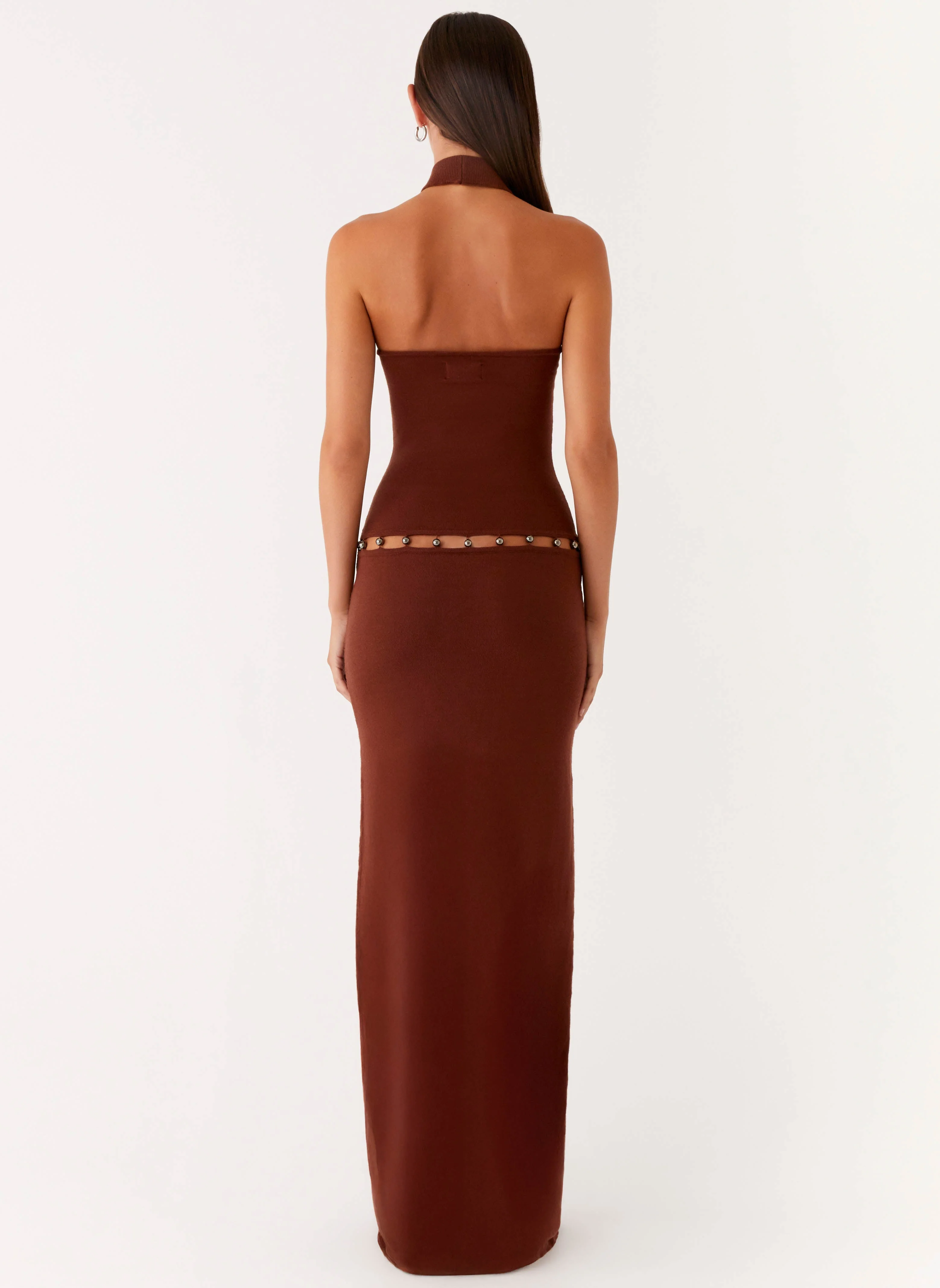 Opaline Knit Maxi Dress - Chocolate - Image 7