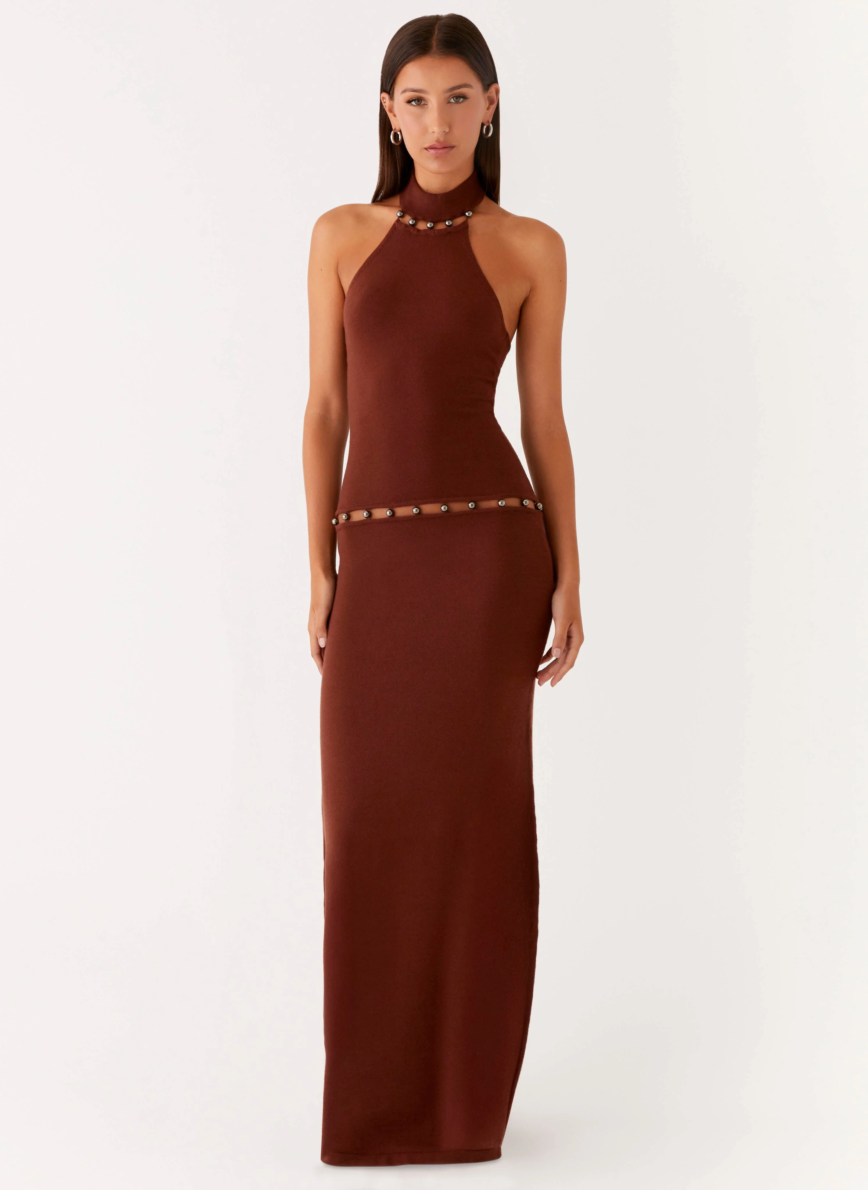 Opaline Knit Maxi Dress - Chocolate - Image 8