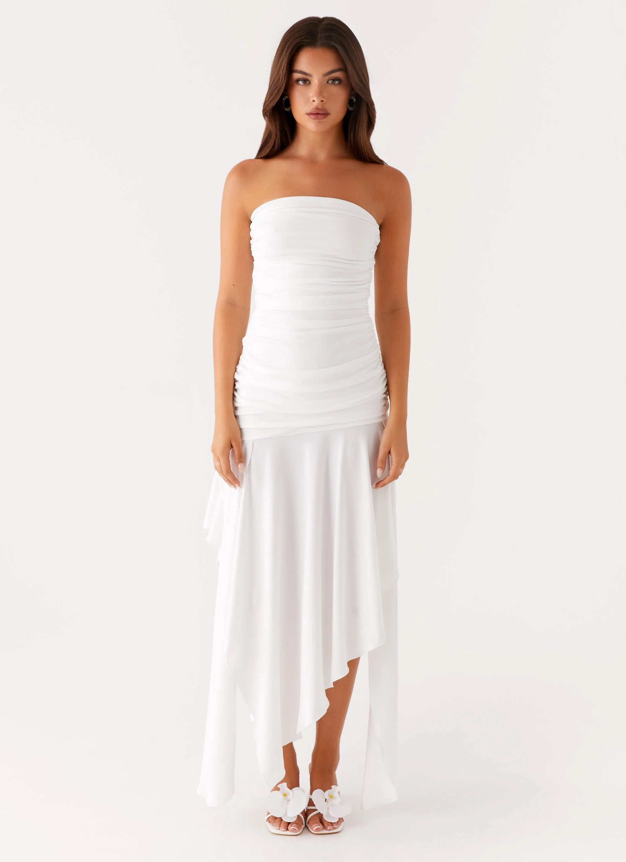 Ora Strapless Maxi Dress - White - Image 2