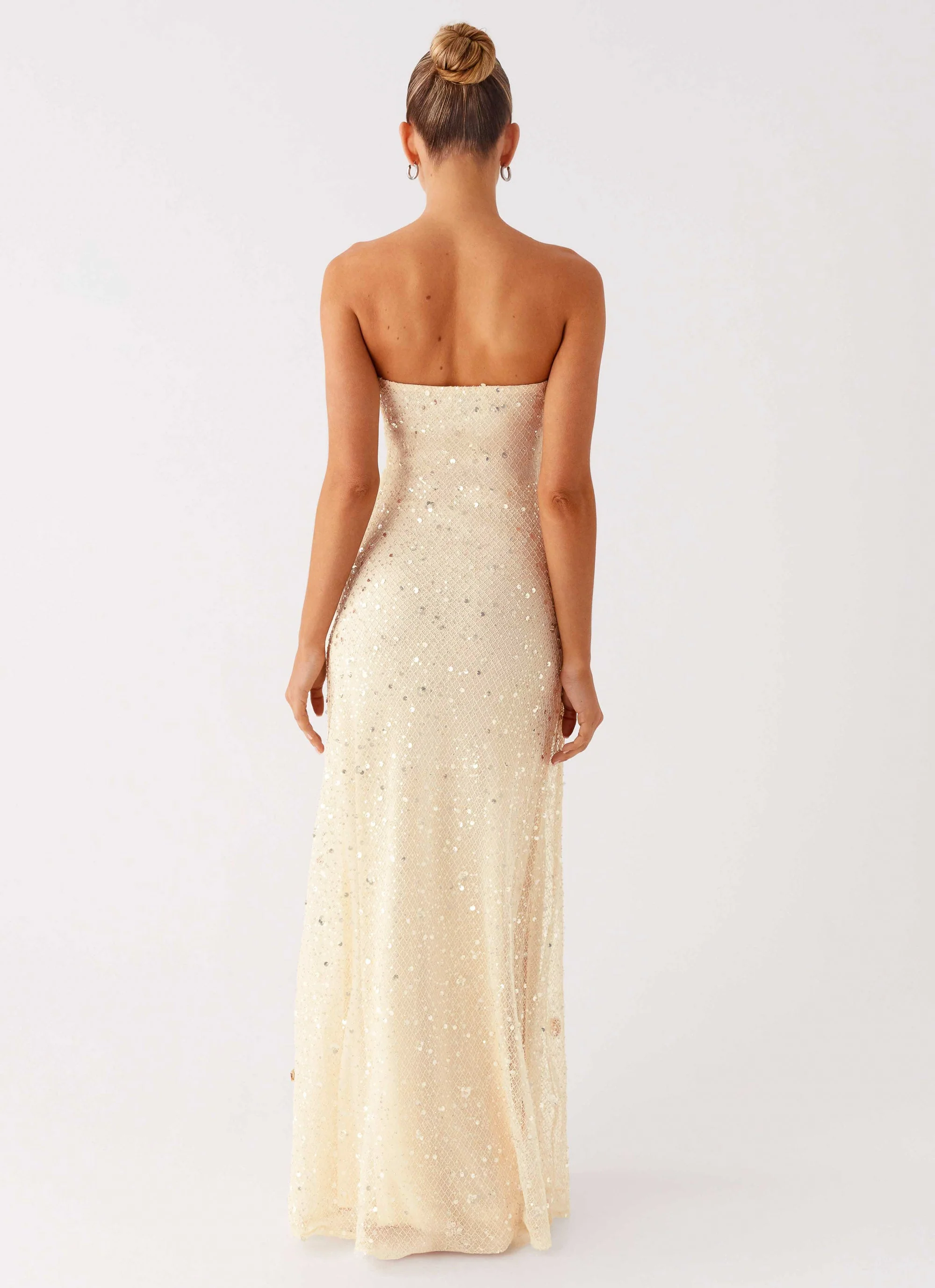 Orelli Shell Sequin Knit Maxi Dress - Ivory - Image 3