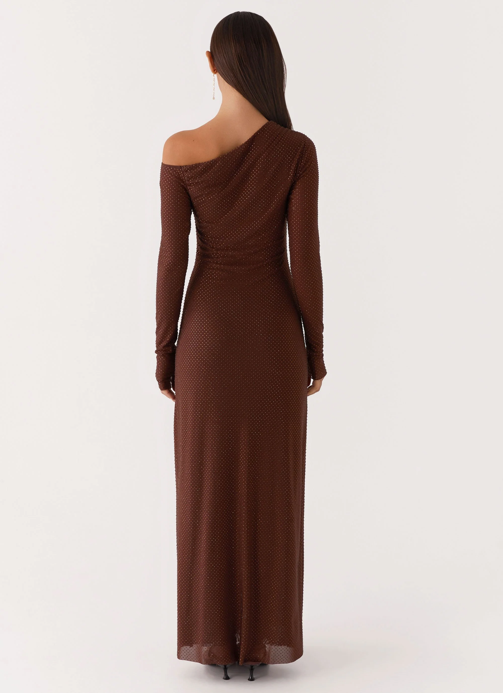 Oriana Sequin Maxi Dress - Chocolate - Image 5