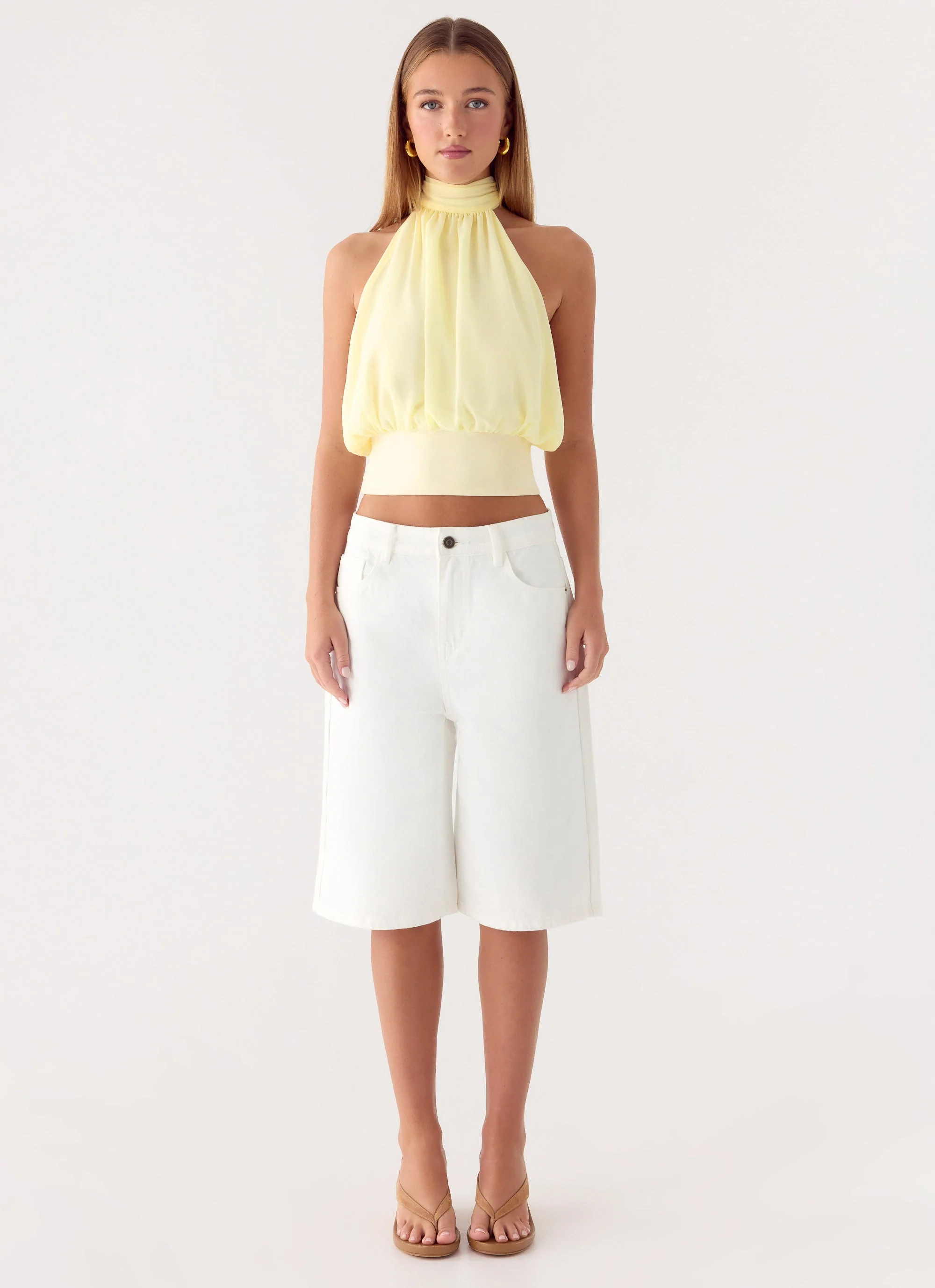 Orleans Denim Jorts - White - Image 3