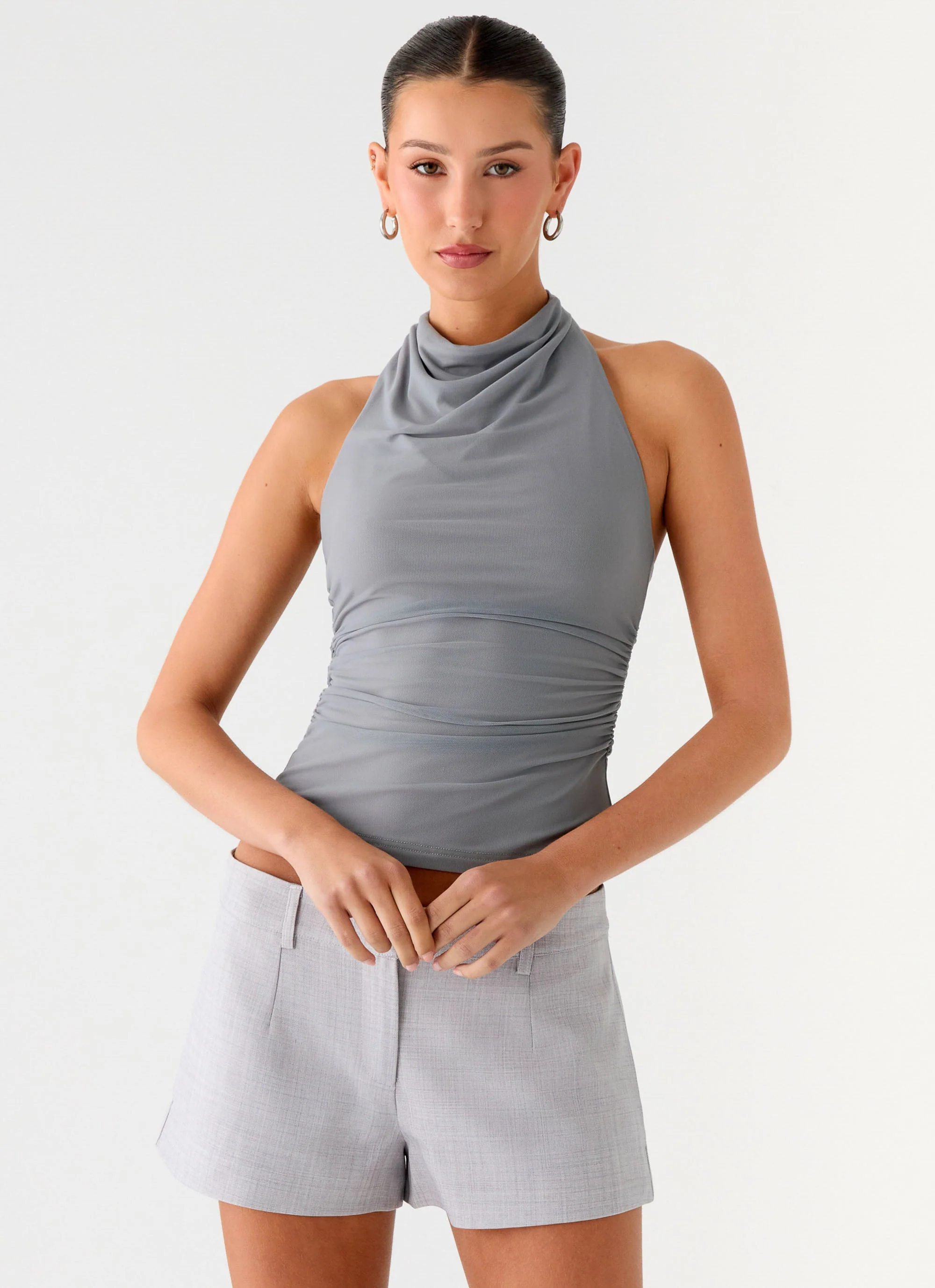 Oslo Mini Shorts - Grey - Image 5