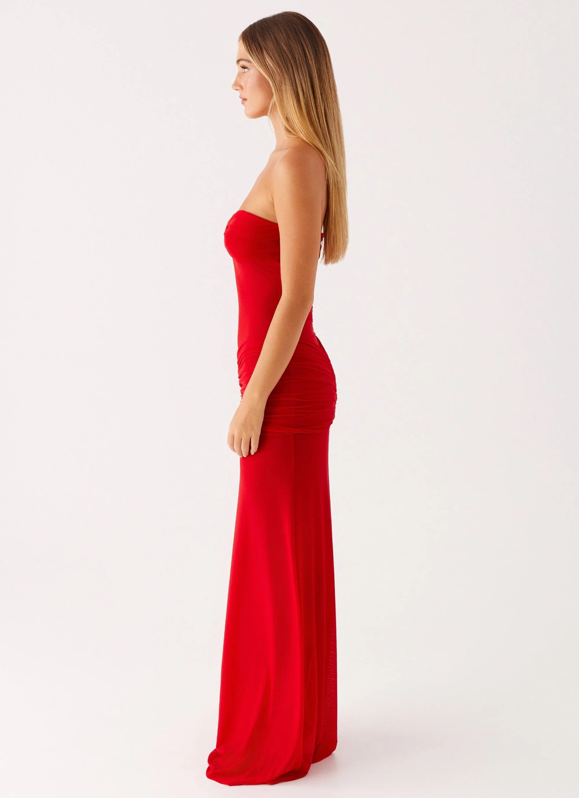 Ottilie Mesh Maxi Dress - Red - Image 2