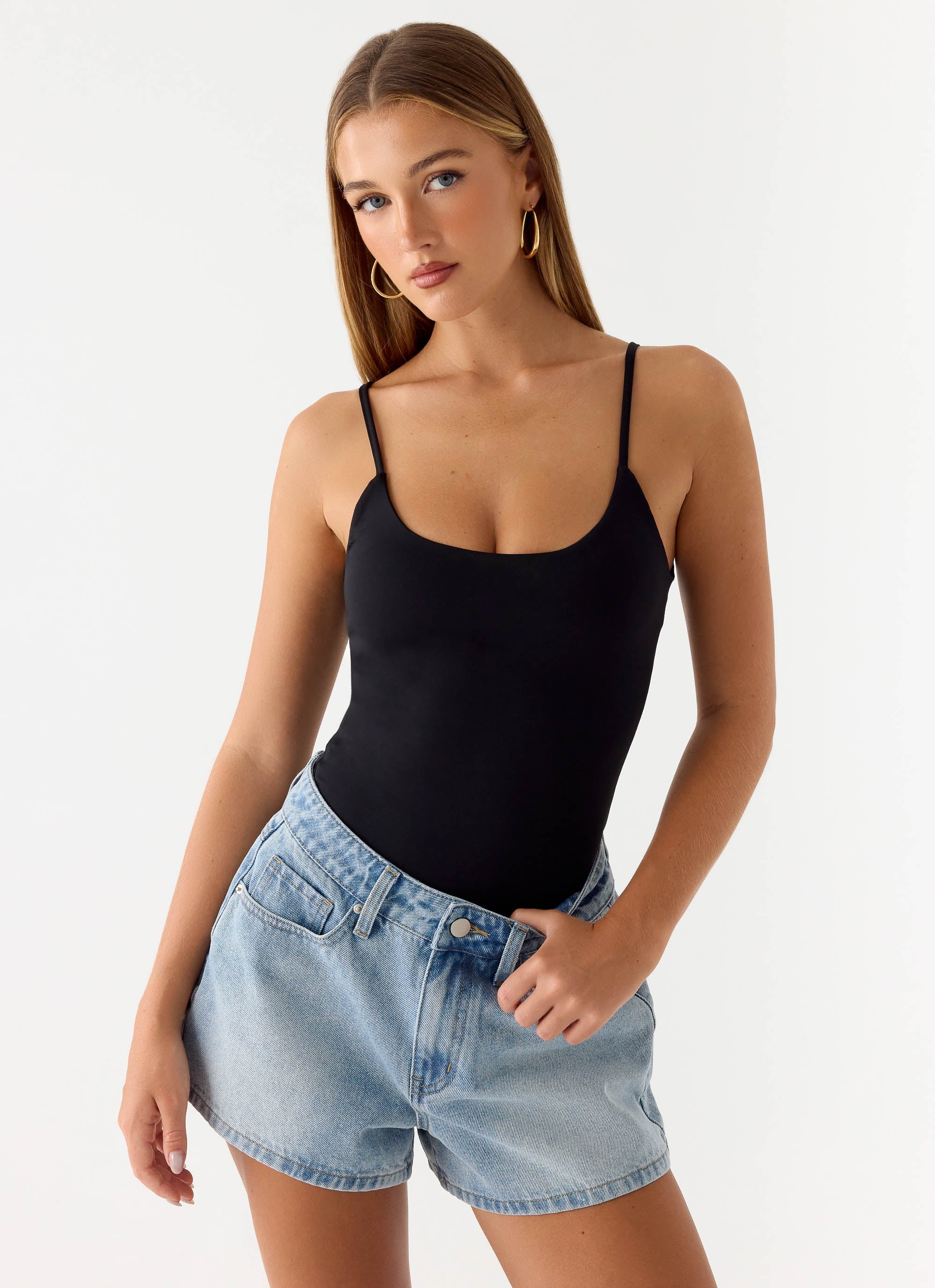 Owen A-Line Denim Shorts - Light Blue Wash - Image 2