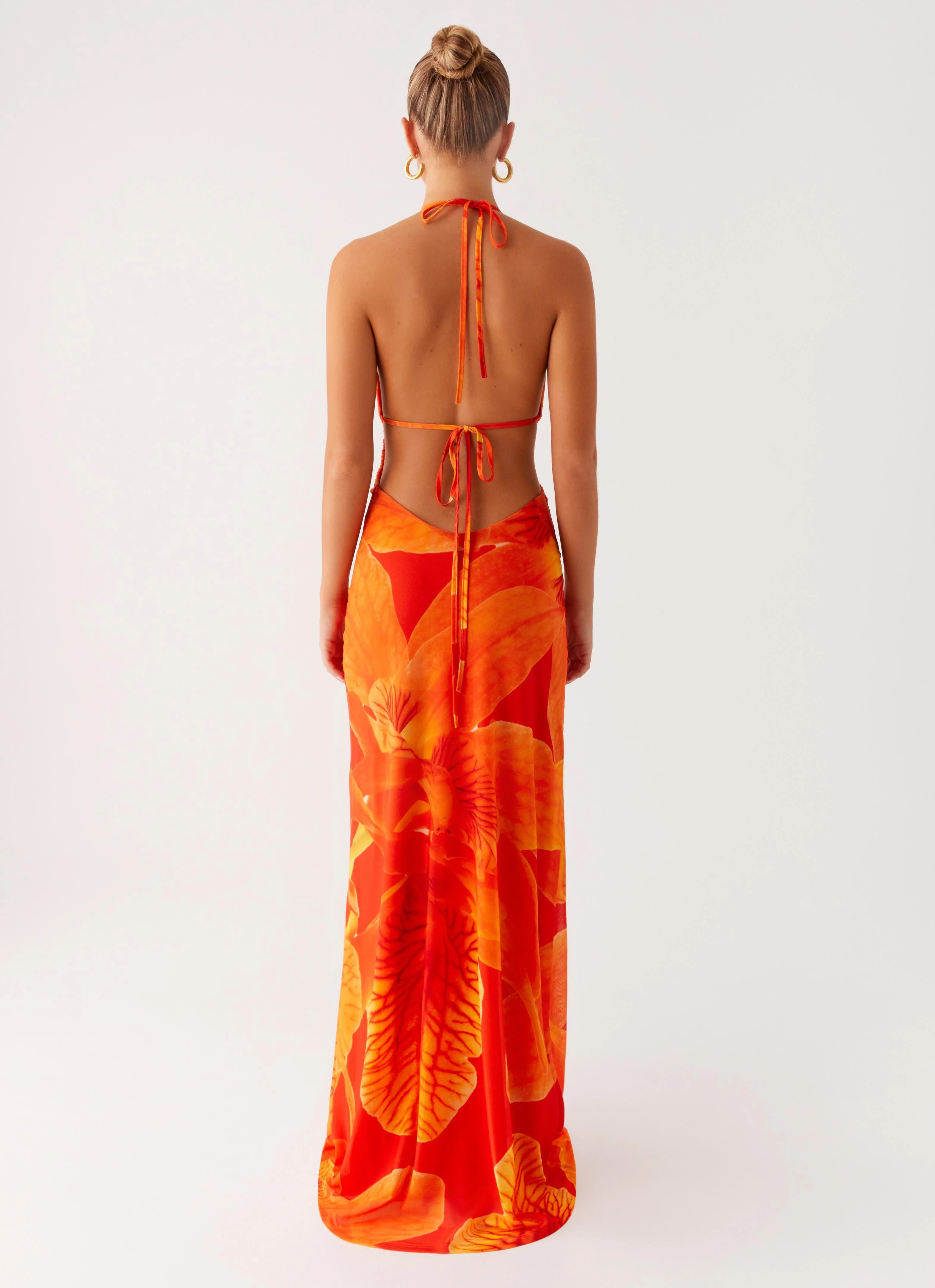 Palawan Mesh Maxi Dress - Orange Floral - Image 3