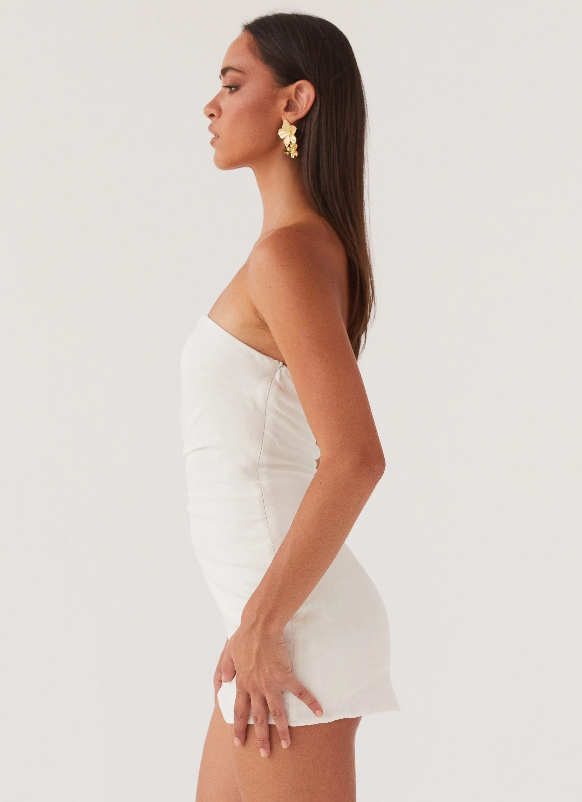 Palm Island Tube Mini Dress - White - Image 3