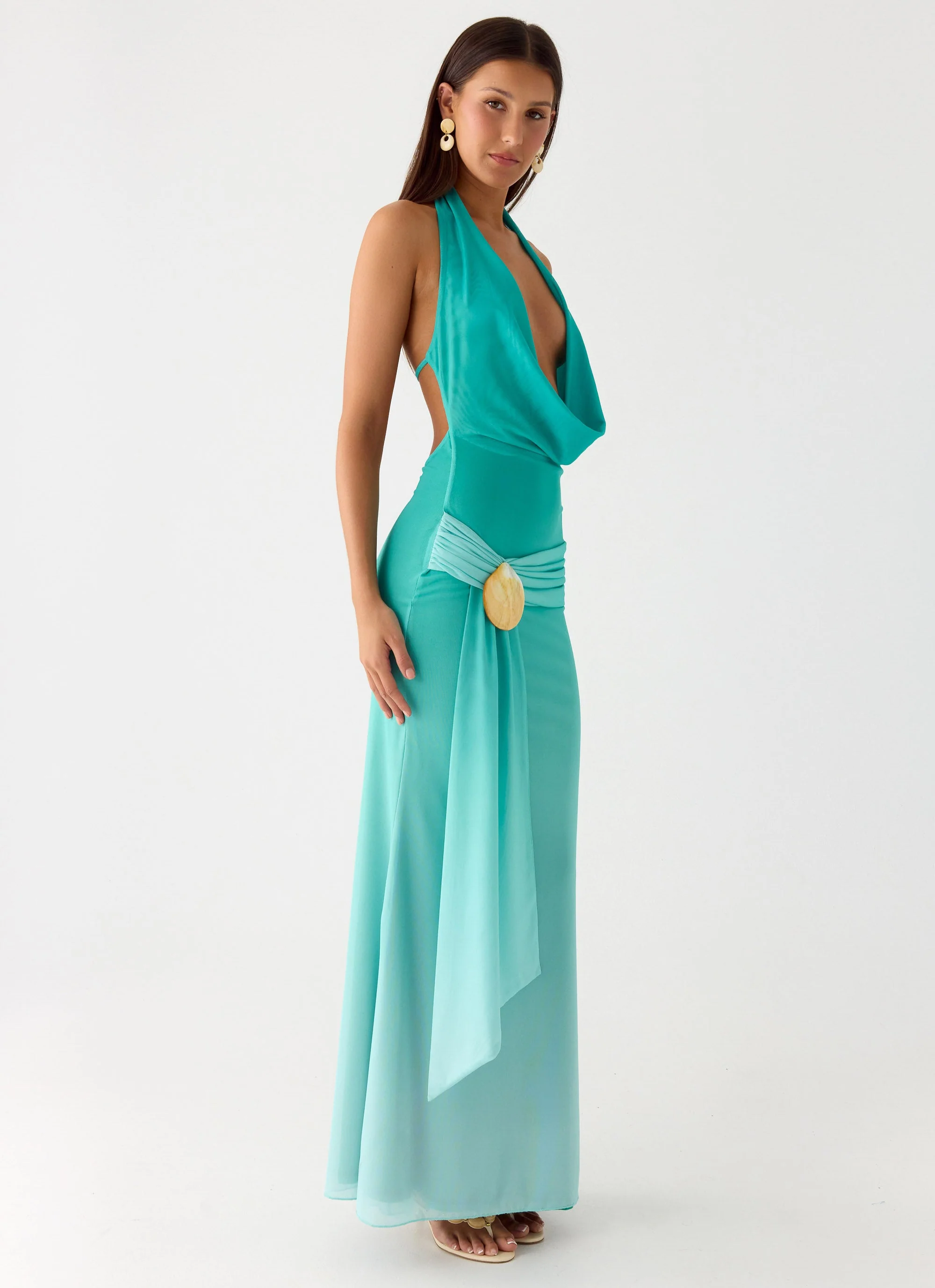 Paradox Shell Maxi Dress - Mint Ombre - Image 6