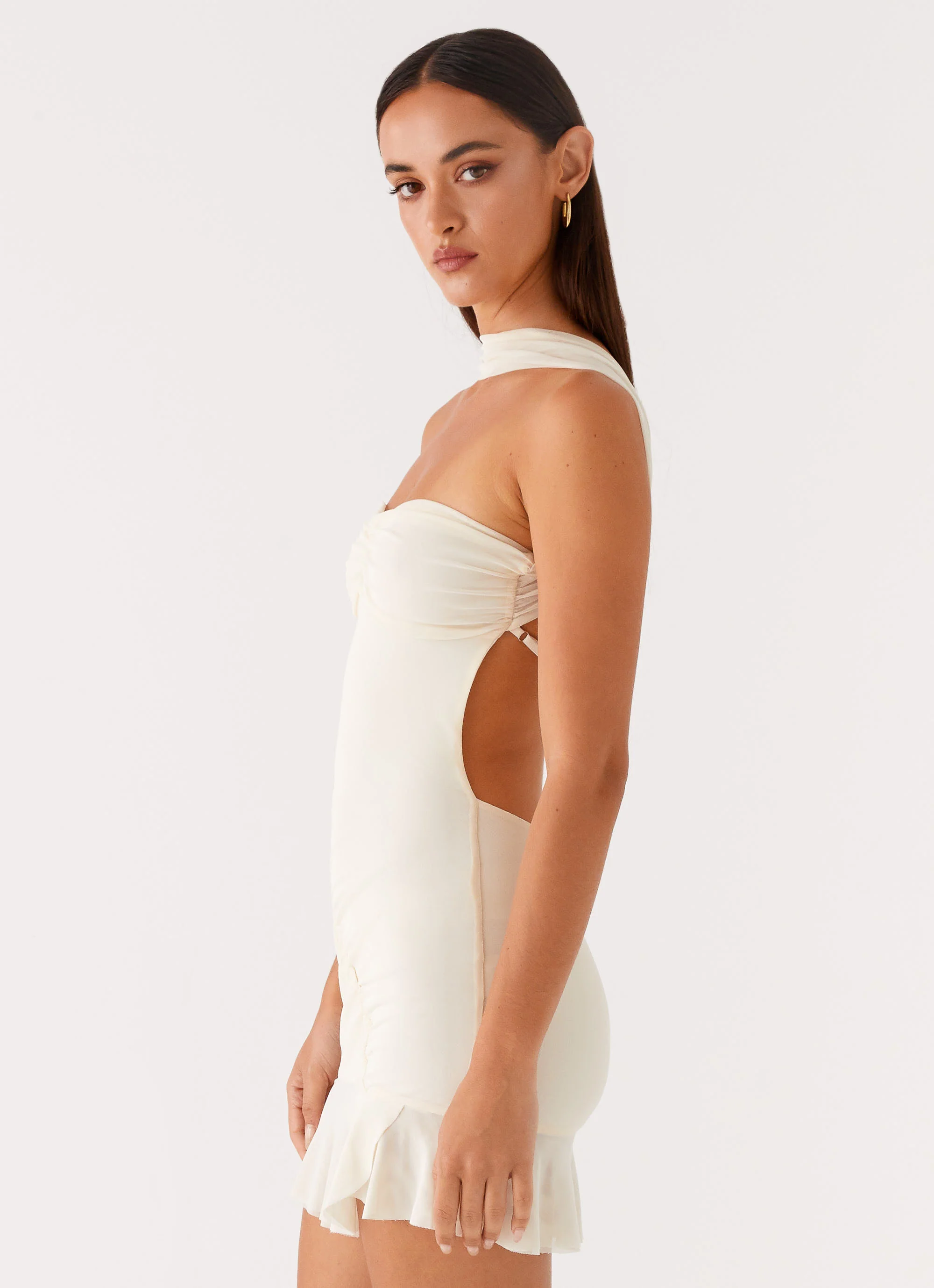Pari Open Back Mini Dress - Ivory - Image 3