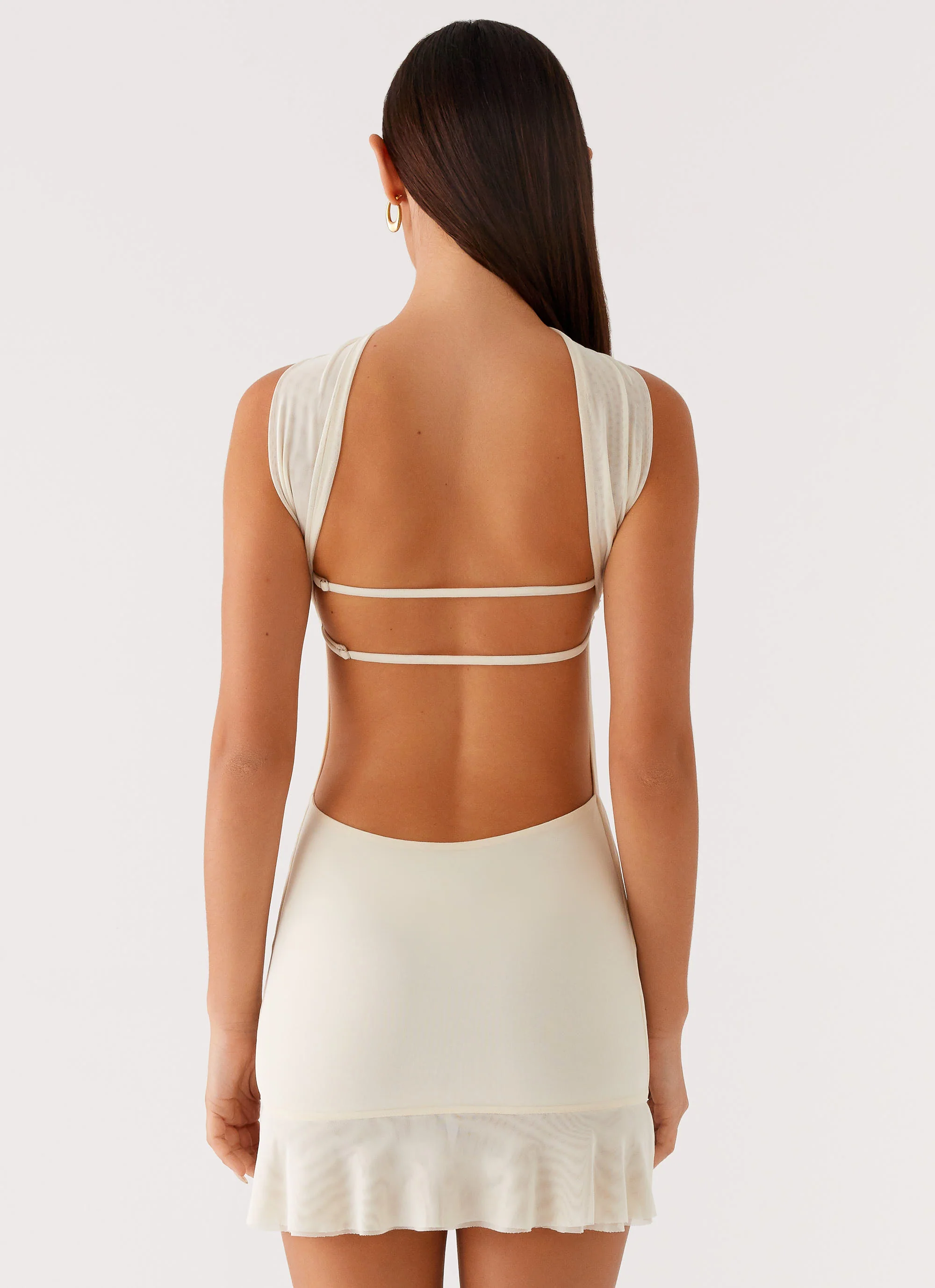Pari Open Back Mini Dress - Ivory - Image 4