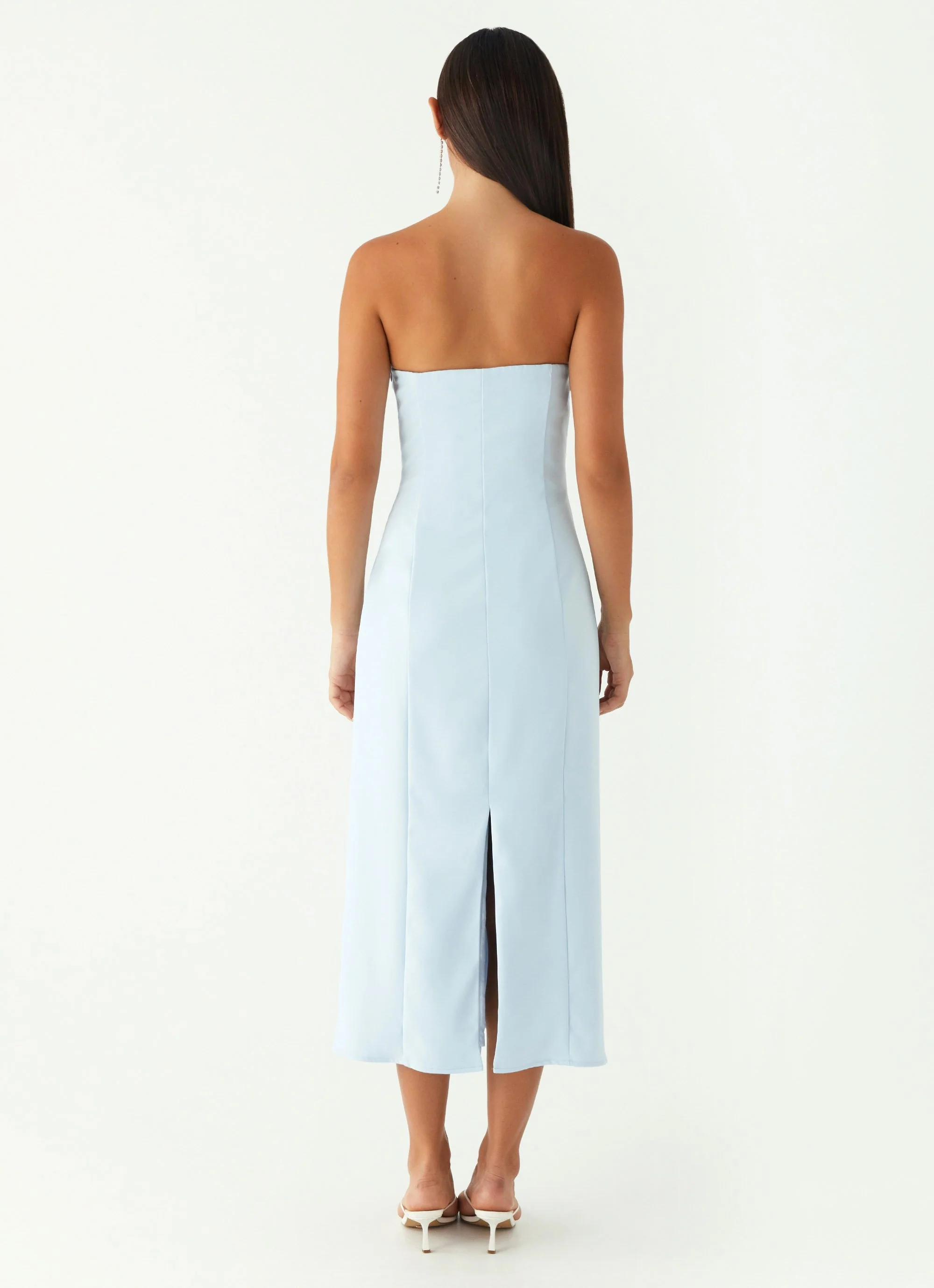 Patsie Strapless Midi Dress - Blue - Image 4