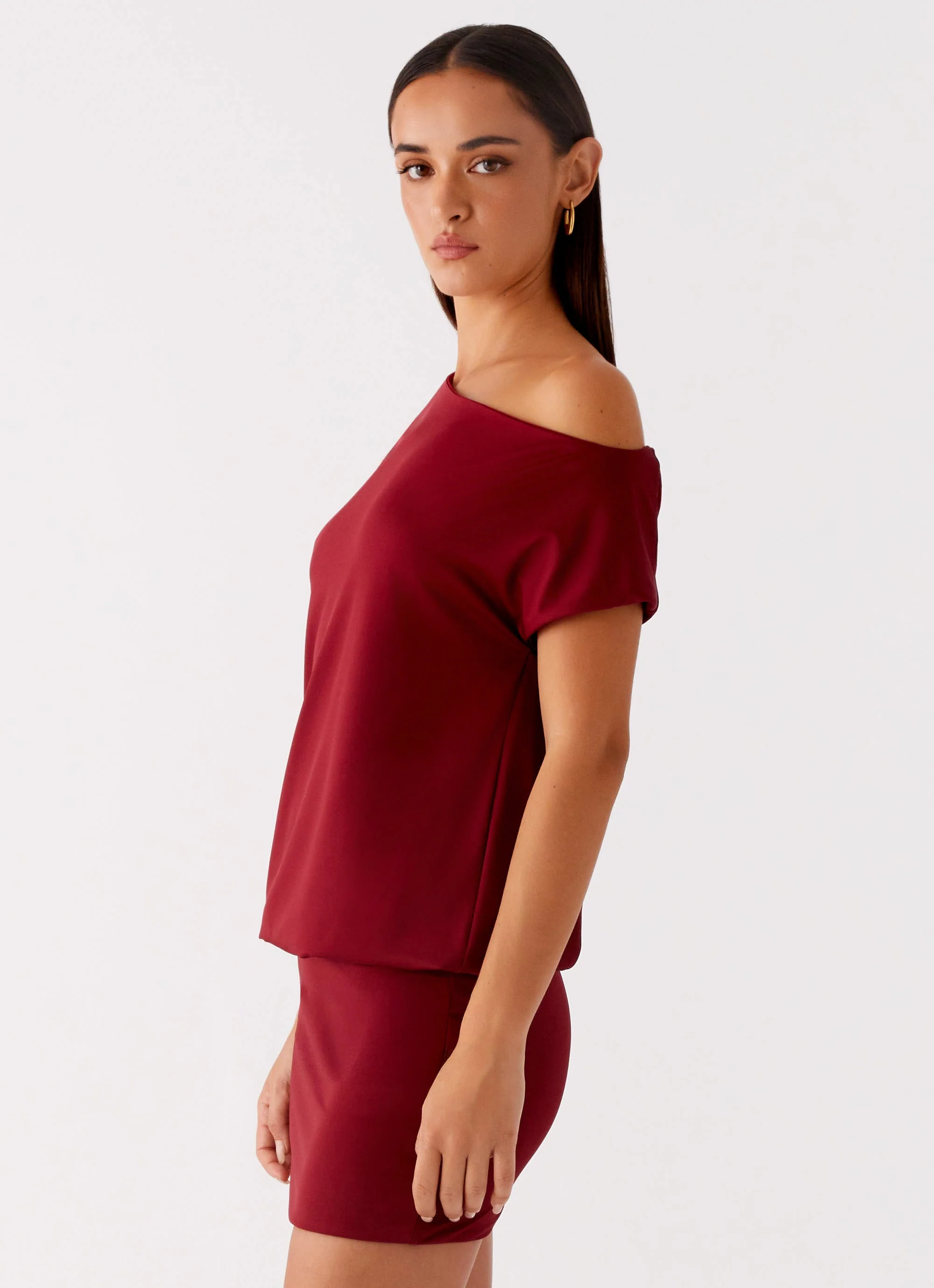 Paulie Mini Dress - Maroon - Image 2