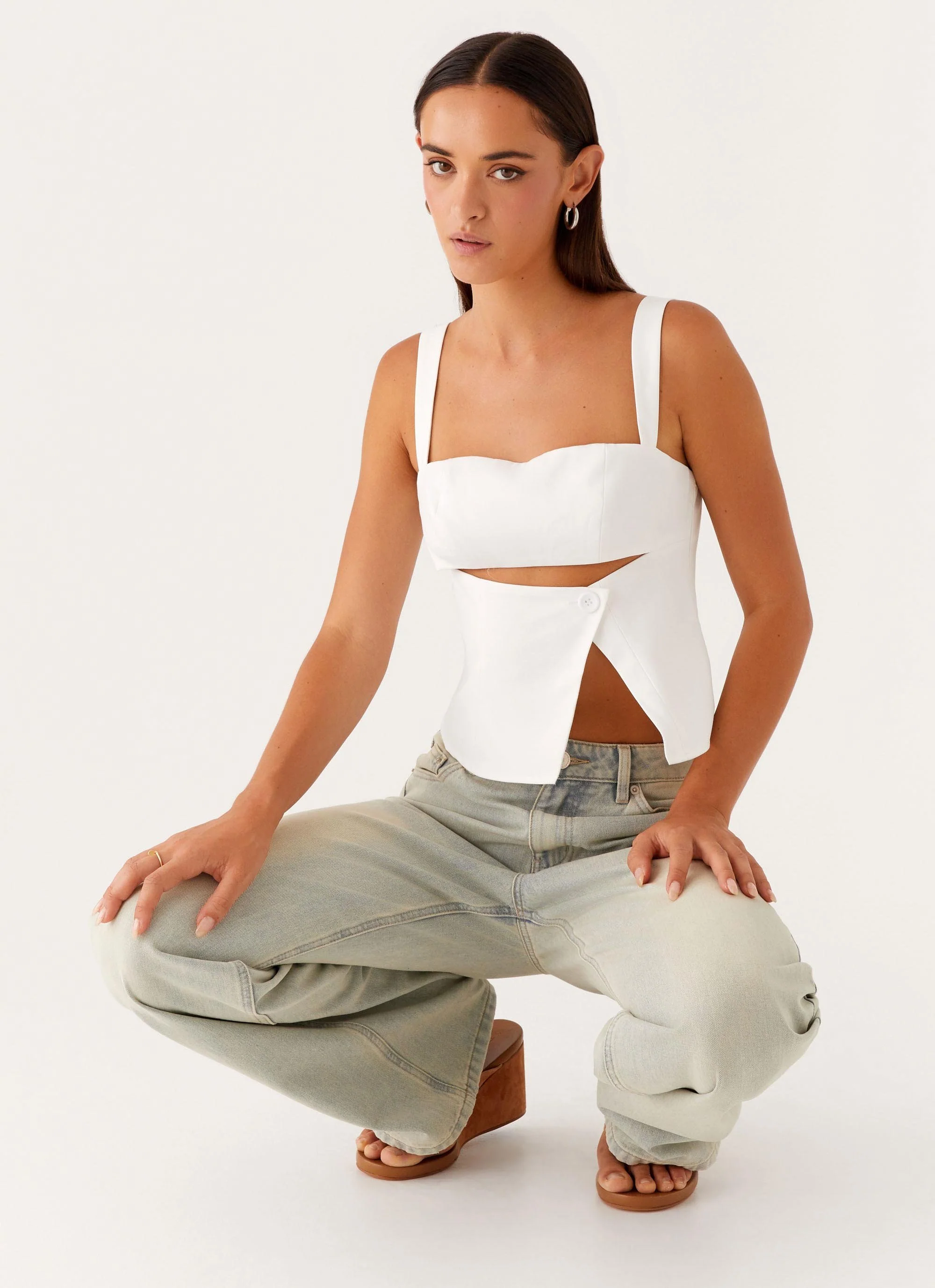 Pia Cut Out Top - White - Image 6
