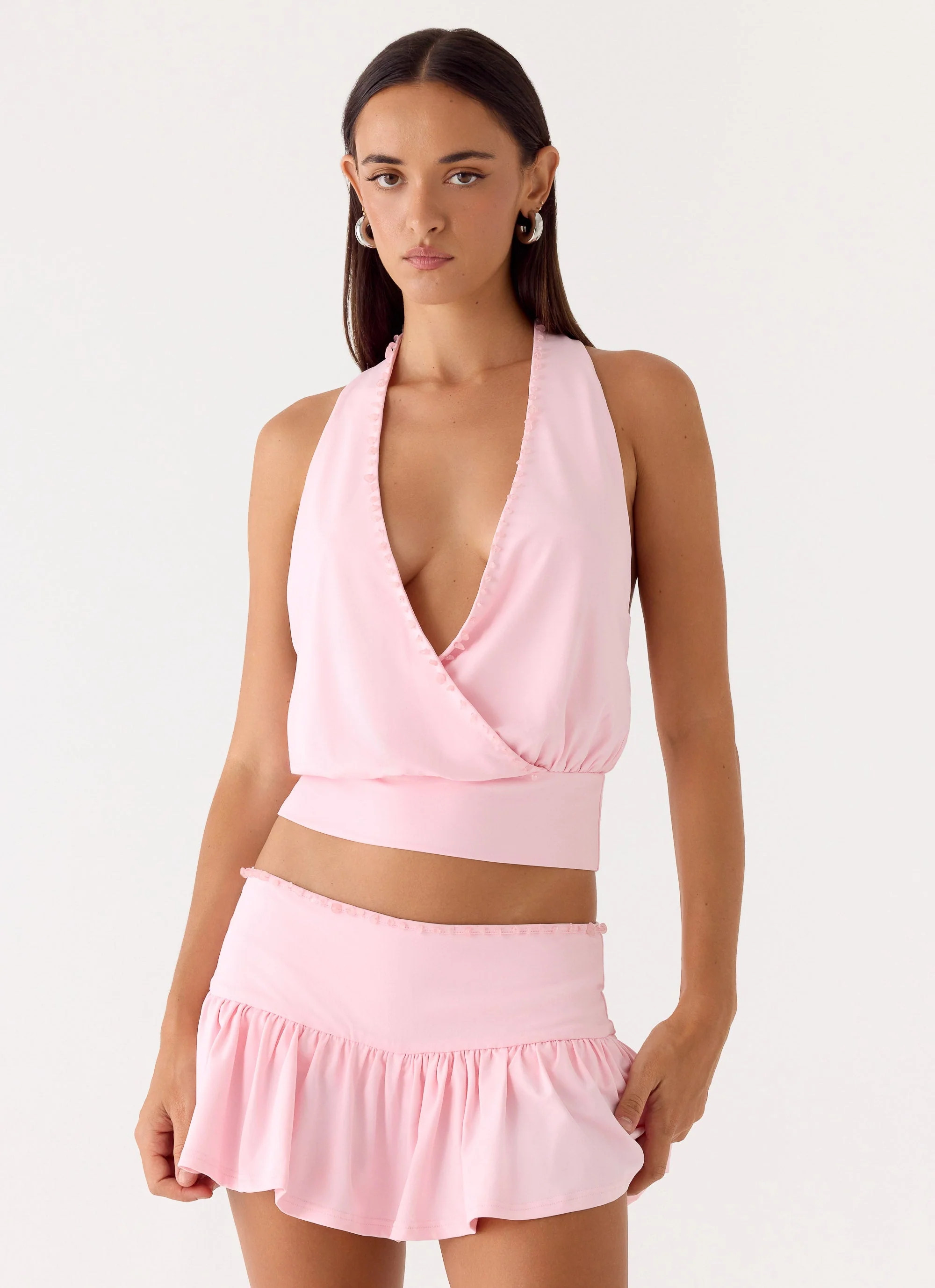 Pinki Beaded Halter Top - Pink - Image 5