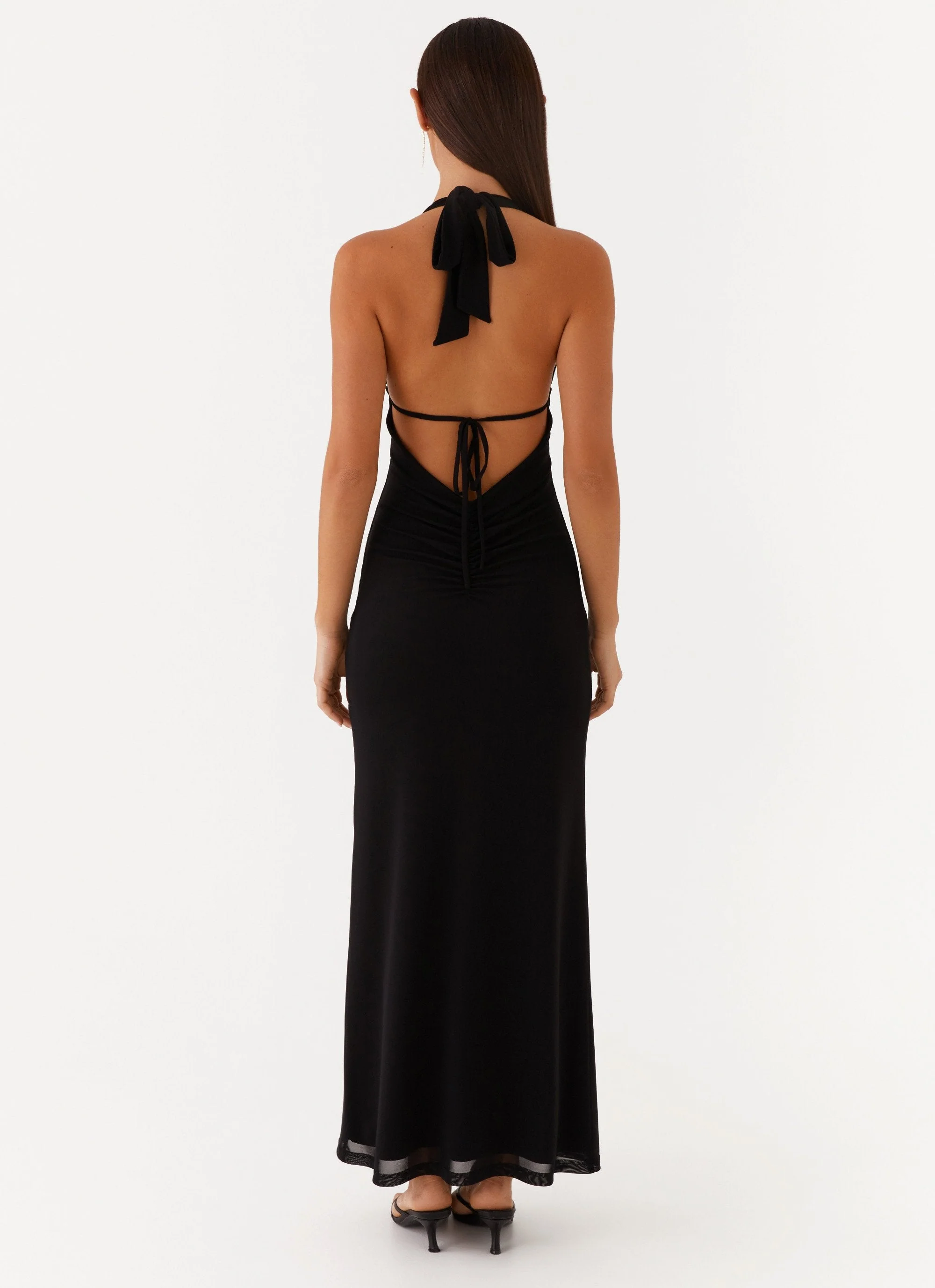 Polina Beaded Halterneck Maxi Dress - Black - Image 6