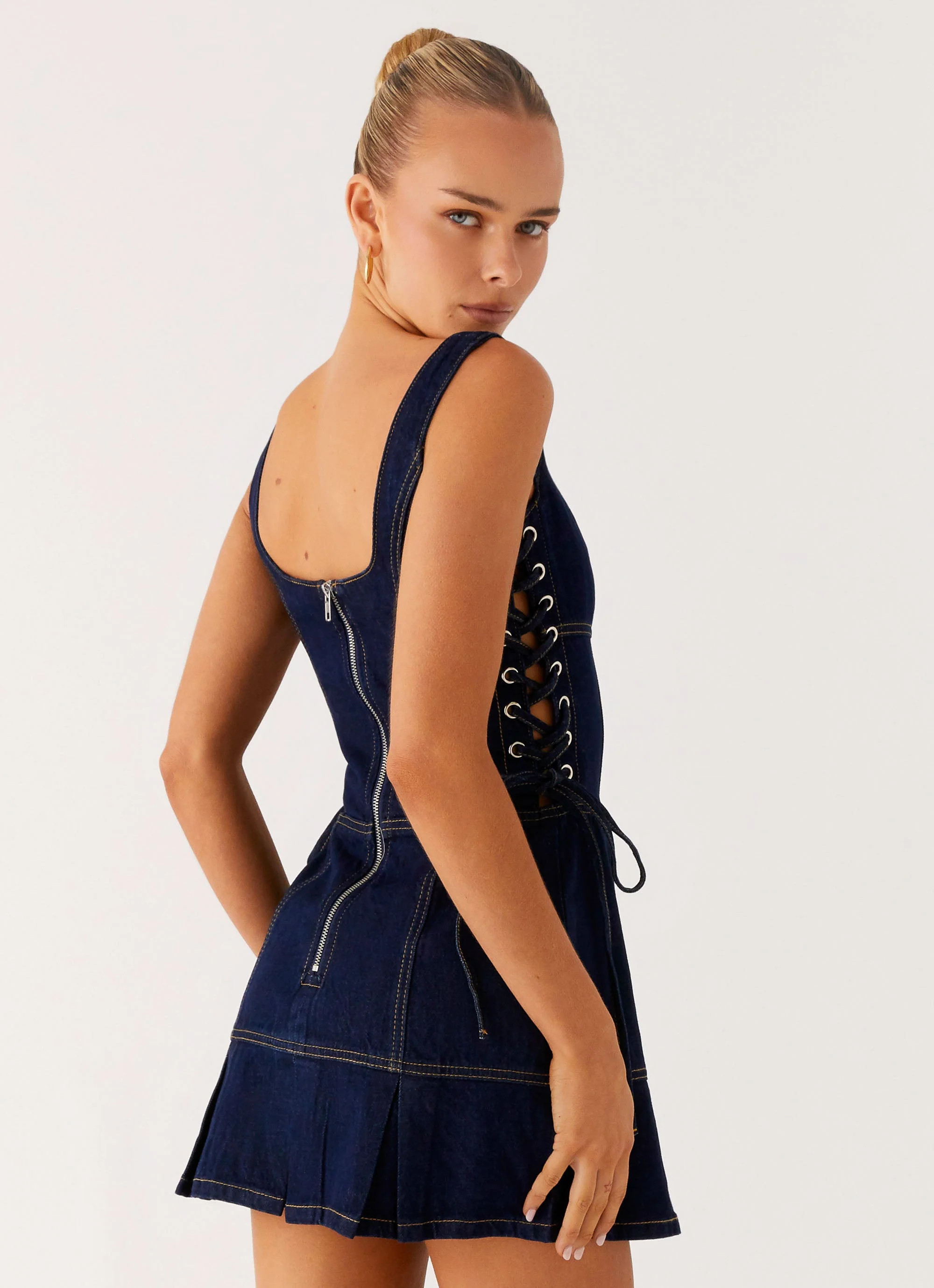 Preston Mini Dress - Indigo - Image 4