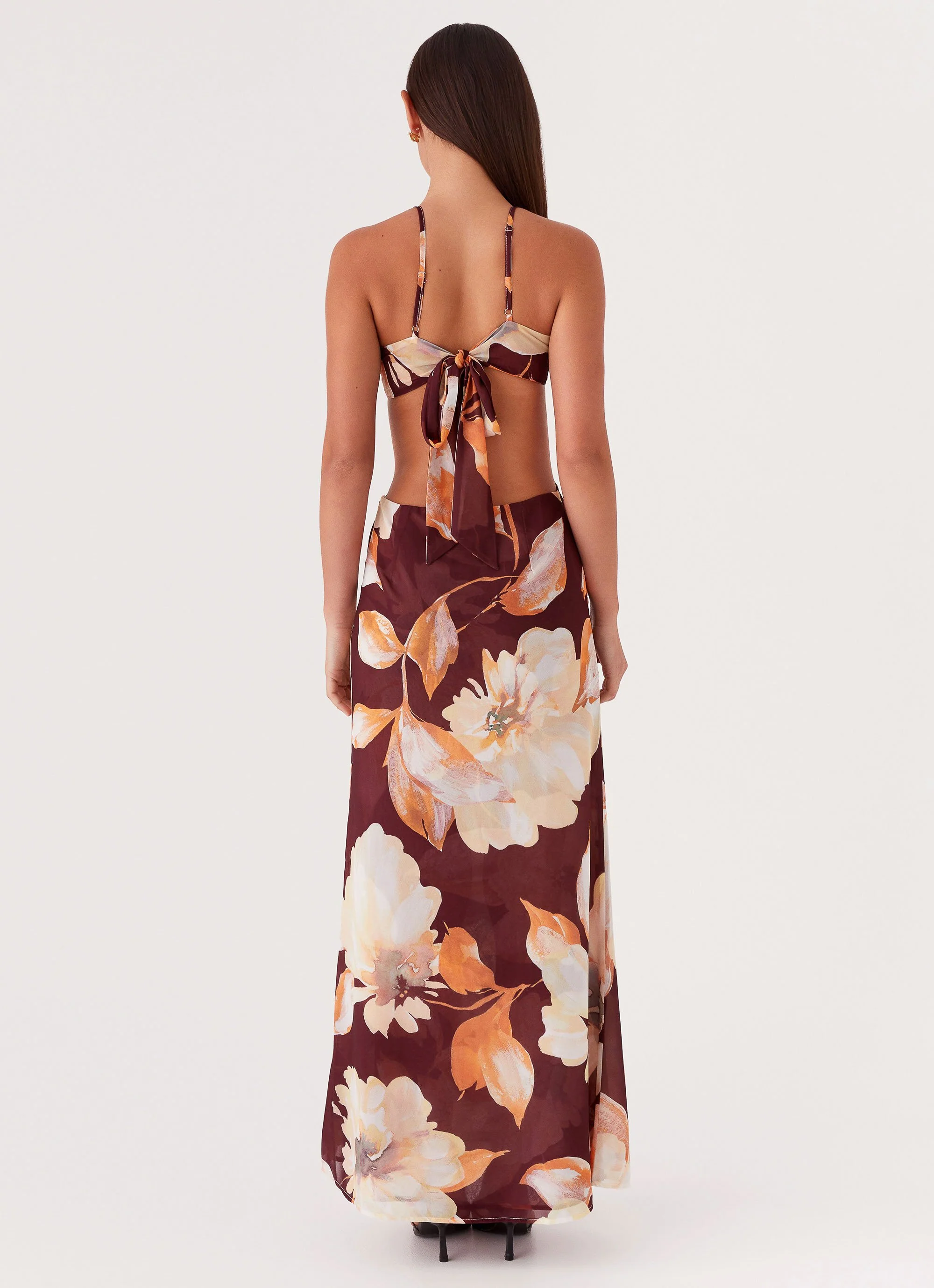 Primrose Daydream Maxi Dress - Brown Floral - Image 5