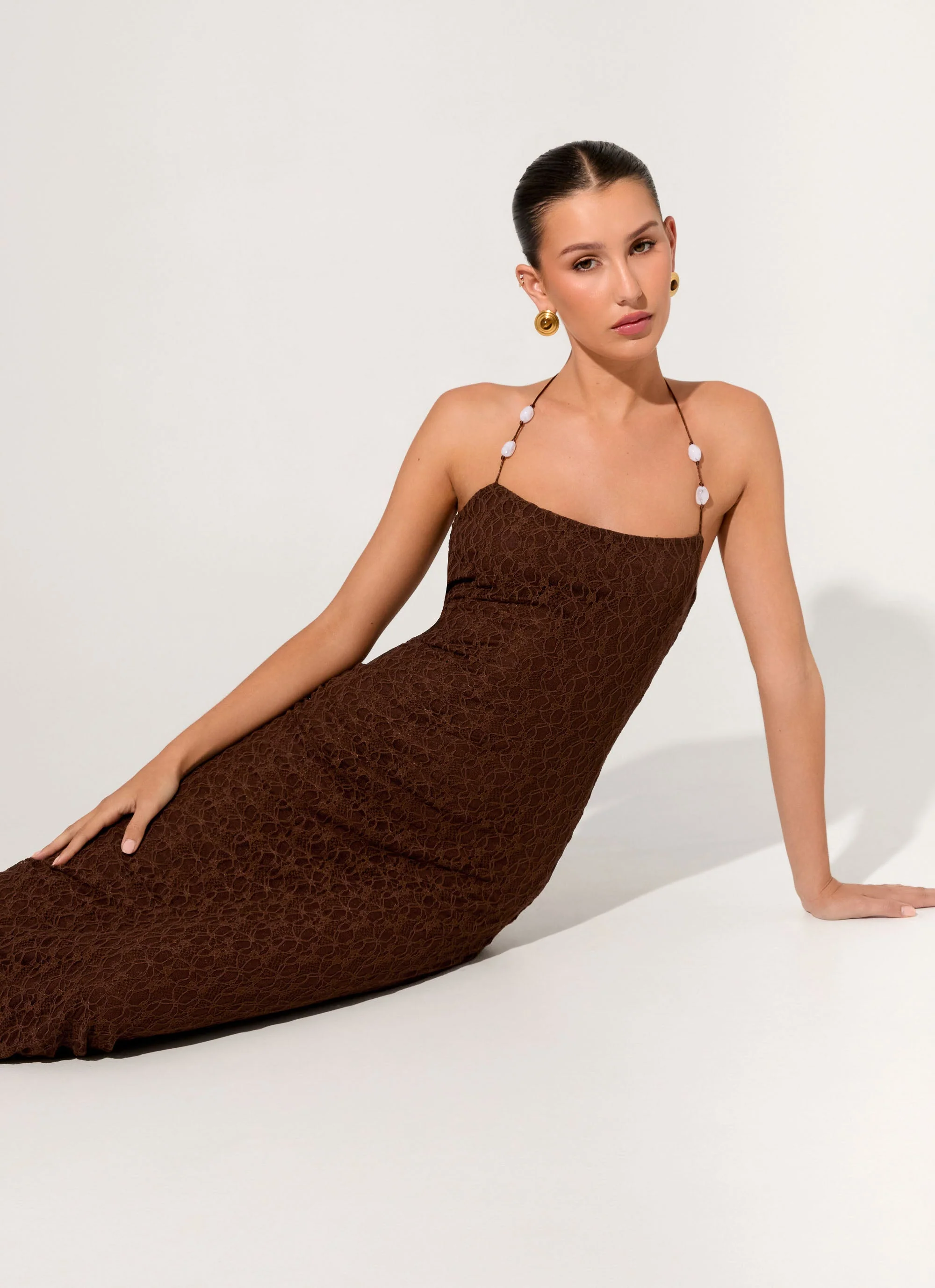 Promise Me Lace Maxi Dress - Chocolate - Image 7