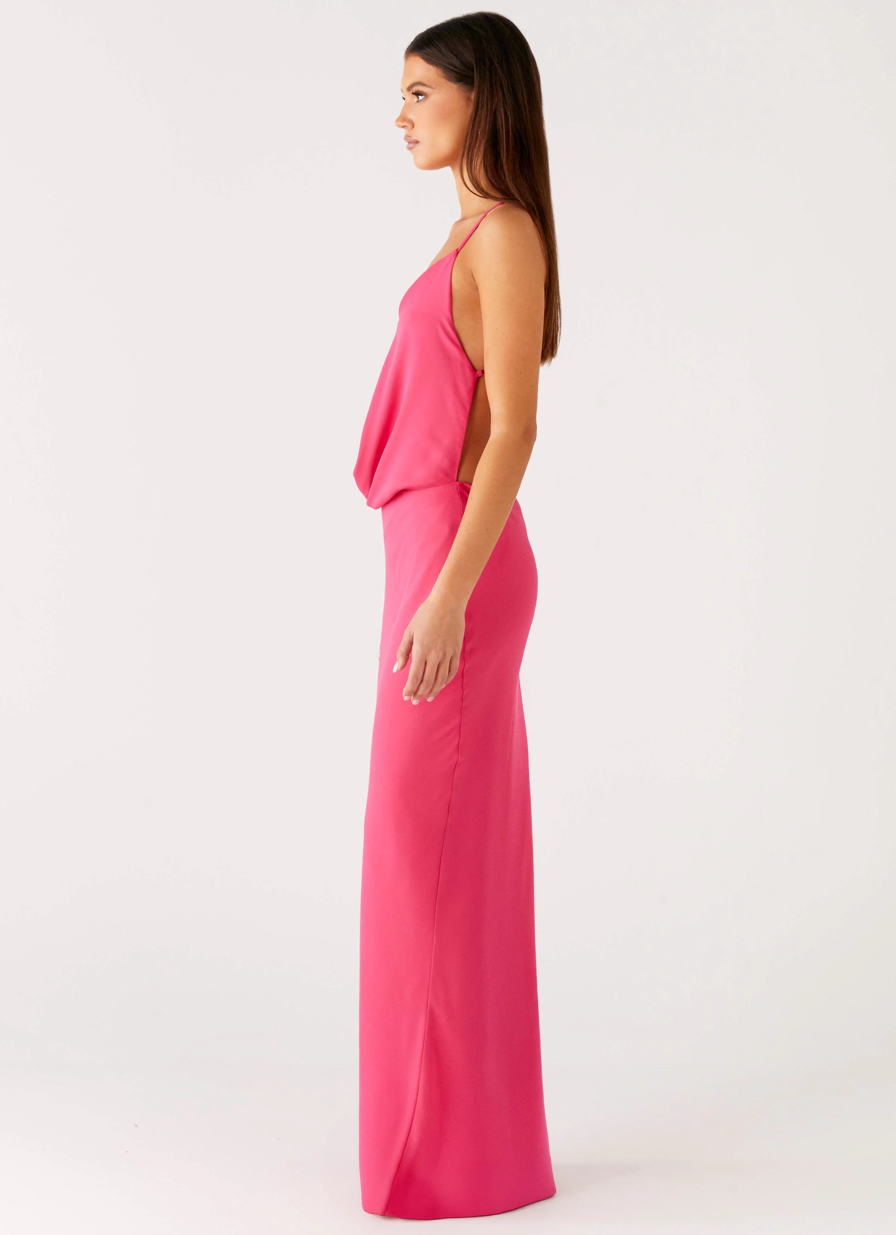 Pure Heart Cowl Maxi Dress - Fuchsia - Image 4