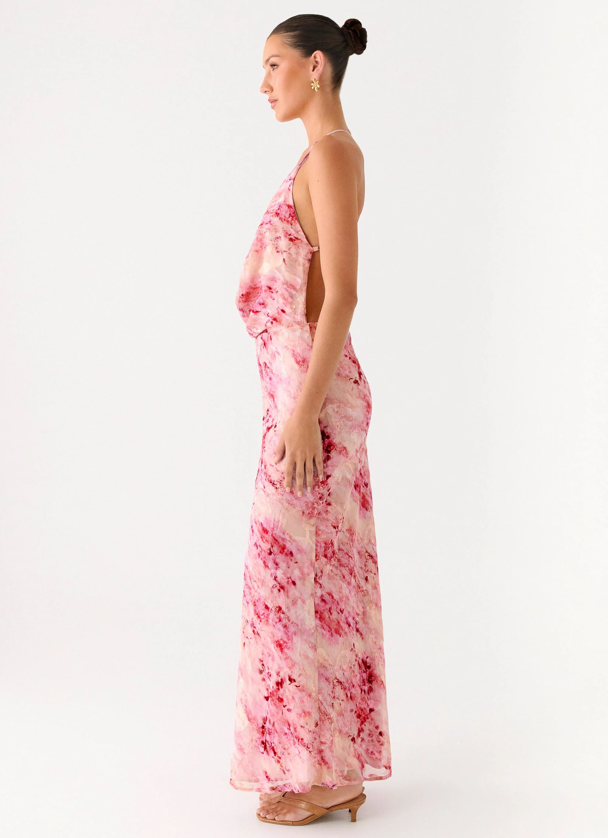 Pure Heart Cowl Maxi Dress - Pink - Image 6