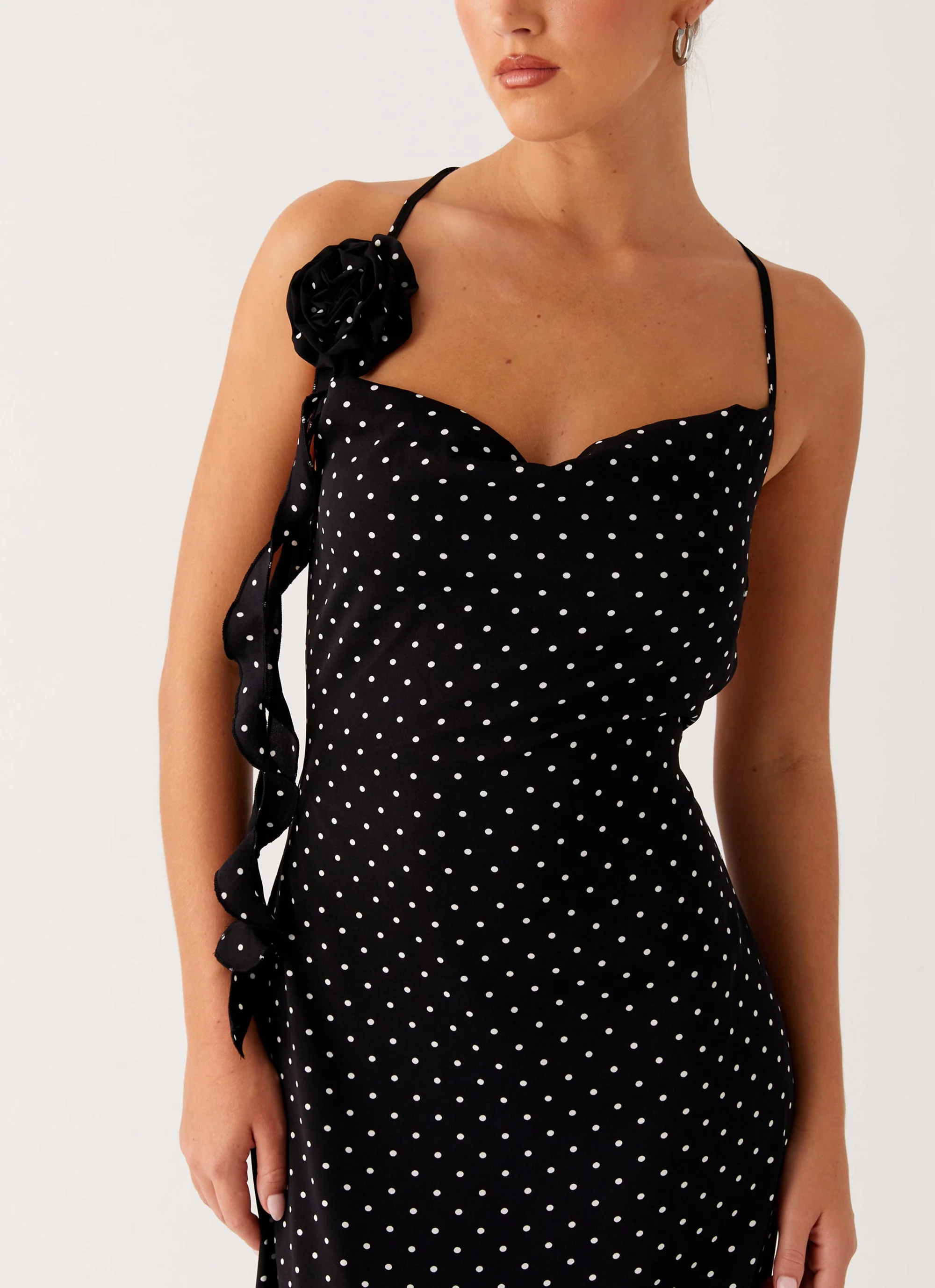 Purely Maxi Dress - Black Polka Dot - Image 5