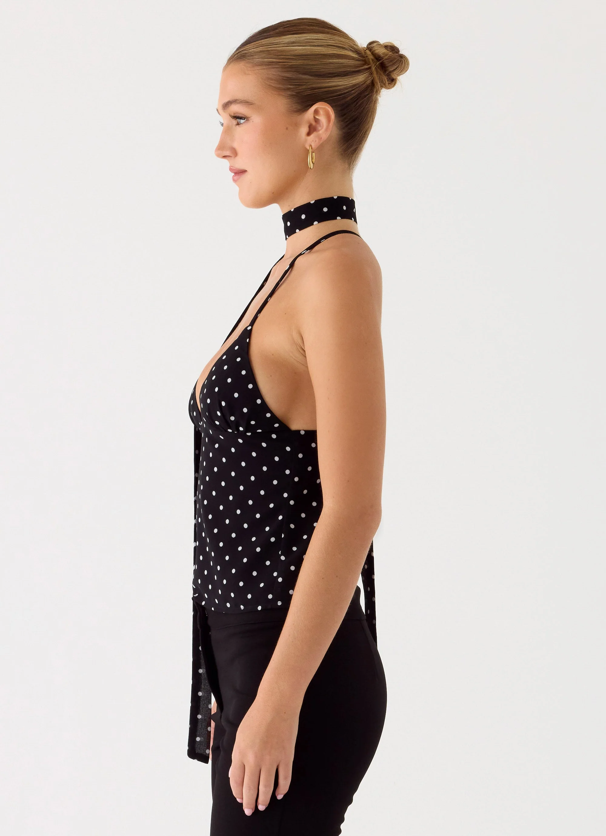 Quiero Backless Top - Black Polkadot - Image 2