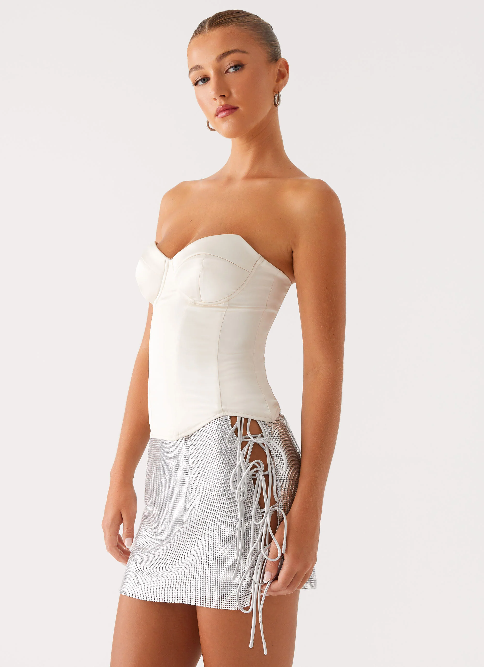 Radar Satin Corset - Ivory - Image 5