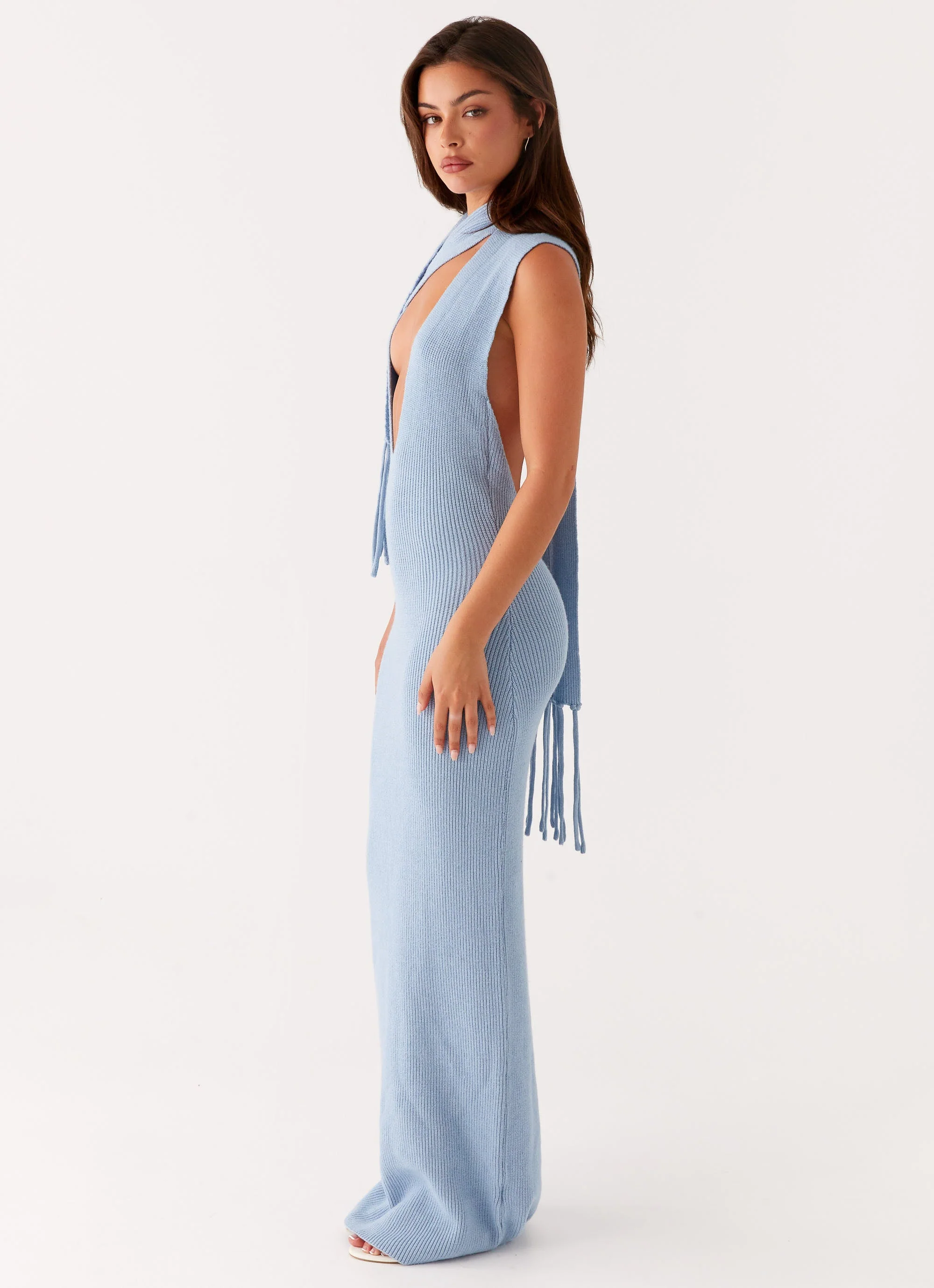 Raine Knit Maxi Dress - Blue - Image 2