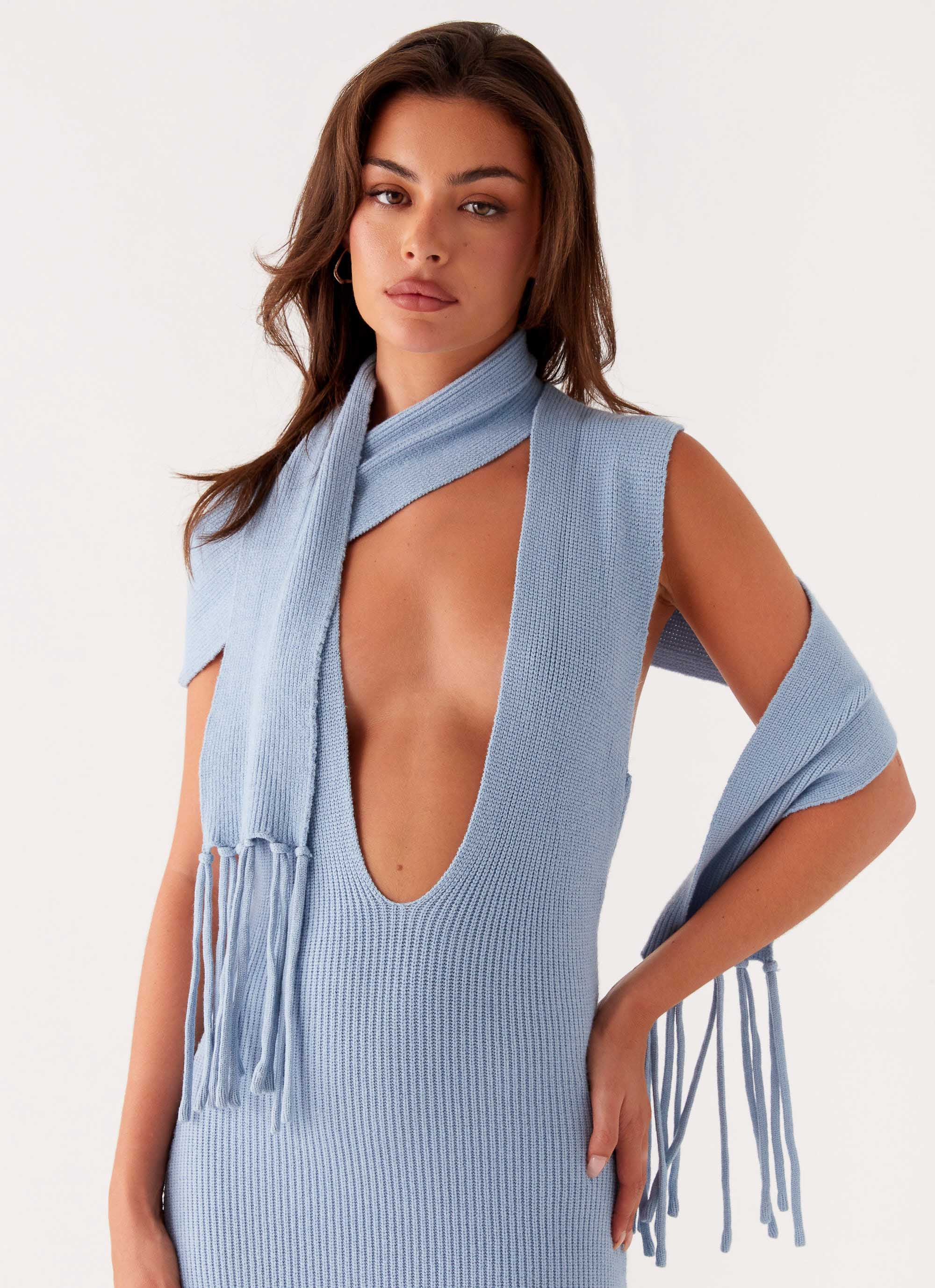 Raine Knit Maxi Dress - Blue - Image 6