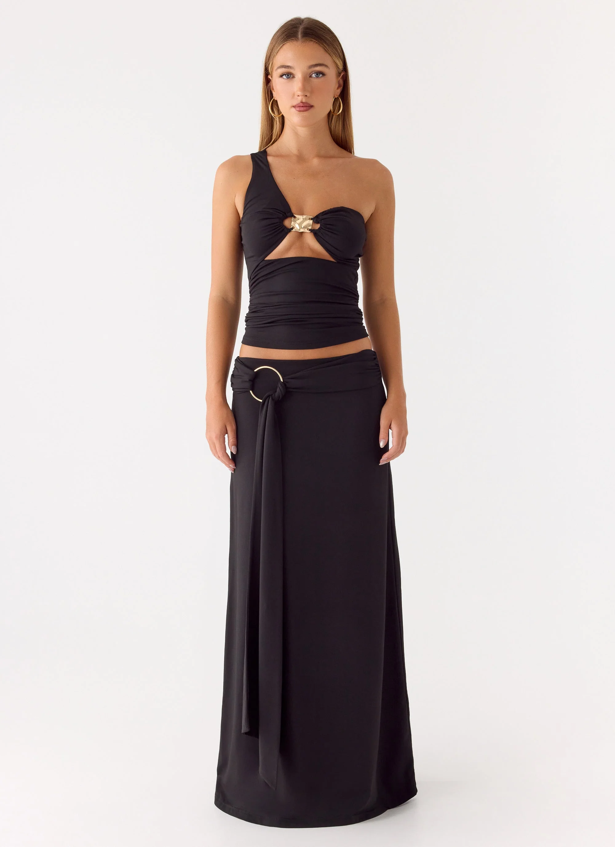 Ravi One Shoulder Top - Black - Image 4