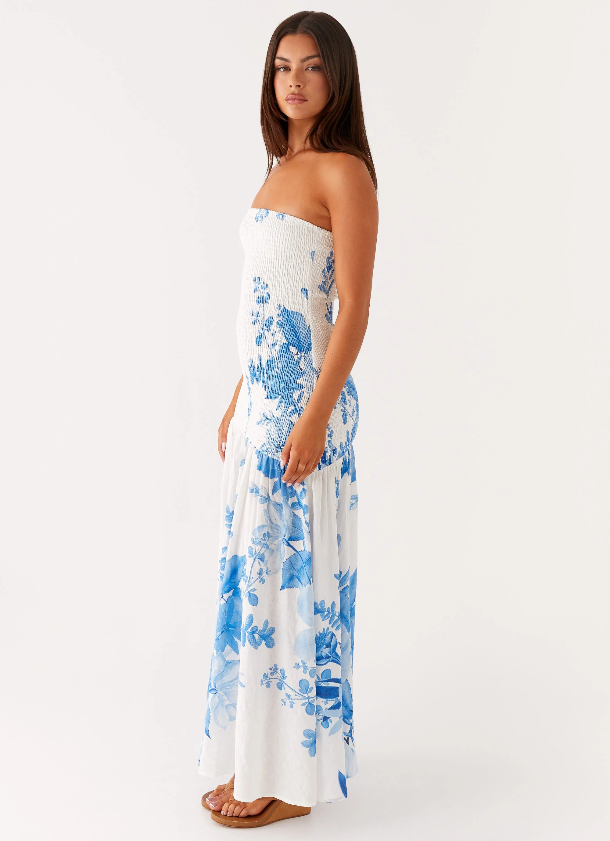 Rebecca Maxi Dress - Blue Floral Print - Image 3
